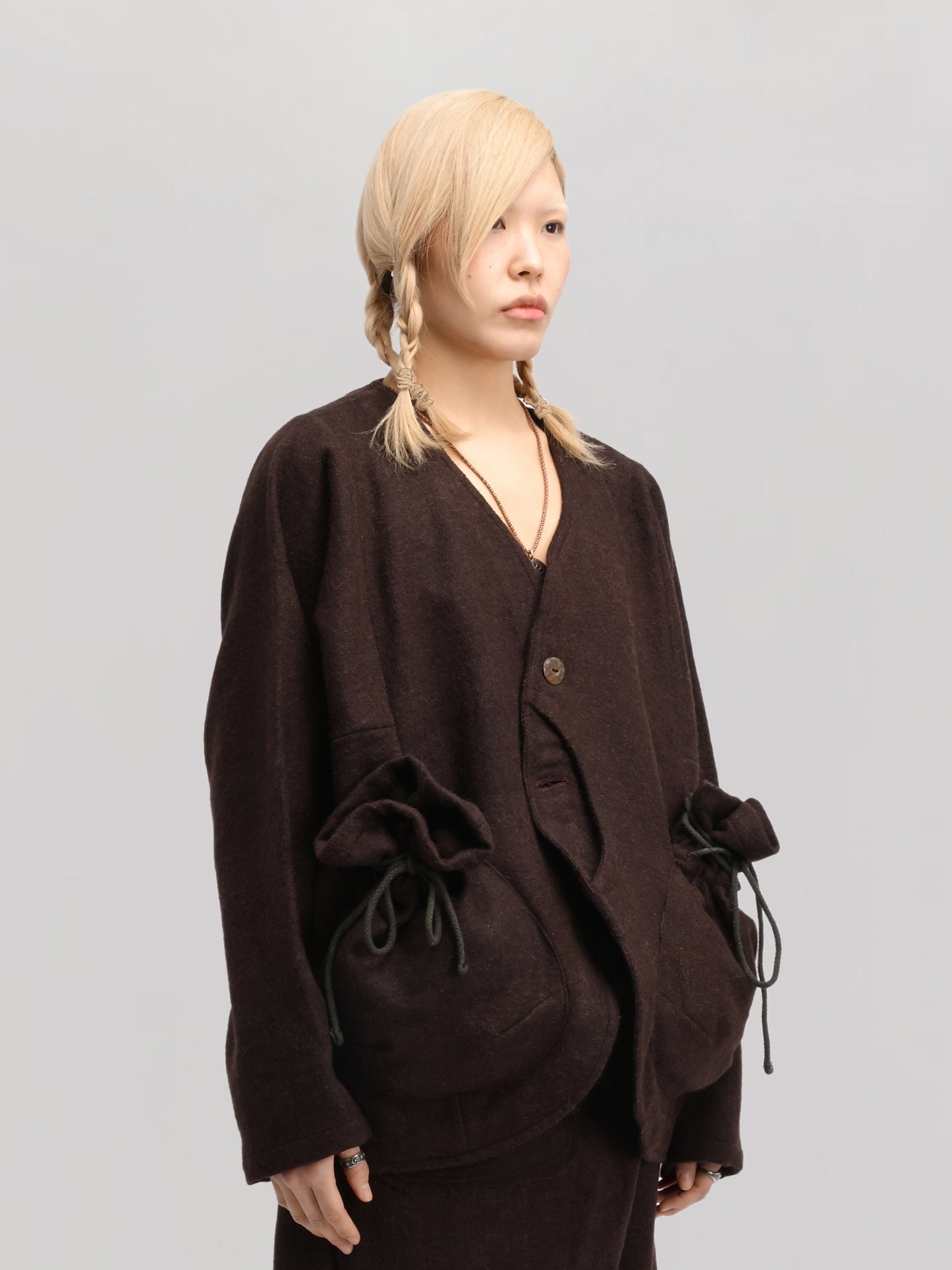 Beekeeper Jacket – Handwoven Yak Wool – Rich Brown