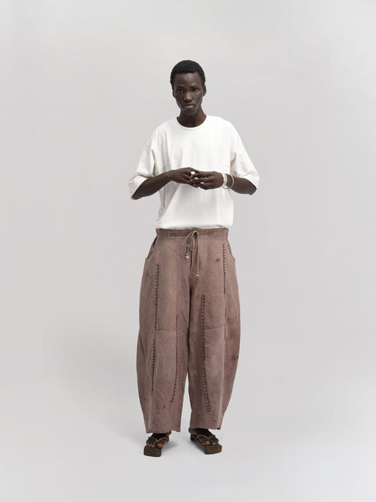 Fisherman Pant – Linen Cotton Blend – Clay Brown