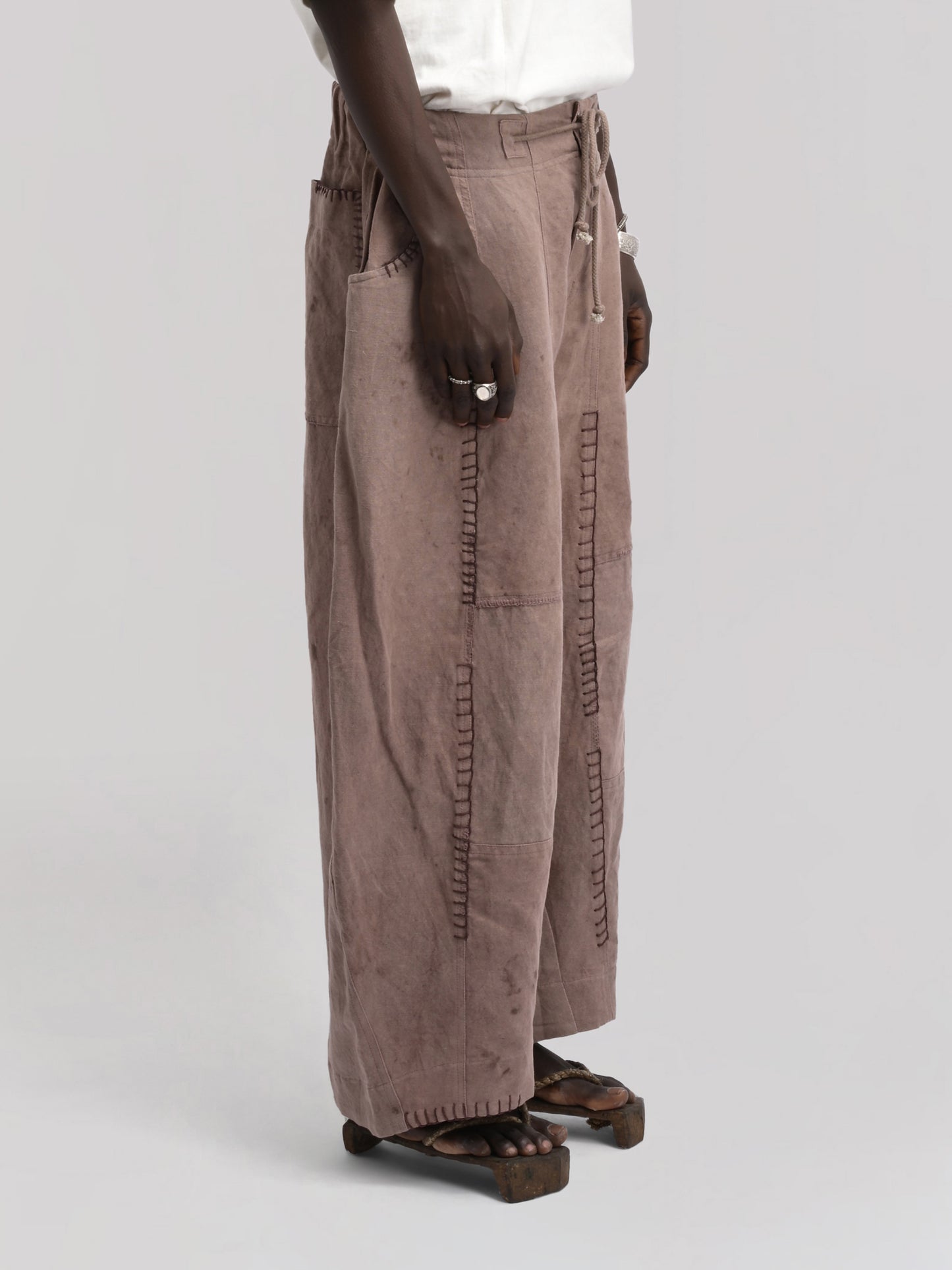 Fisherman Pant – Linen Cotton Blend – Clay Brown