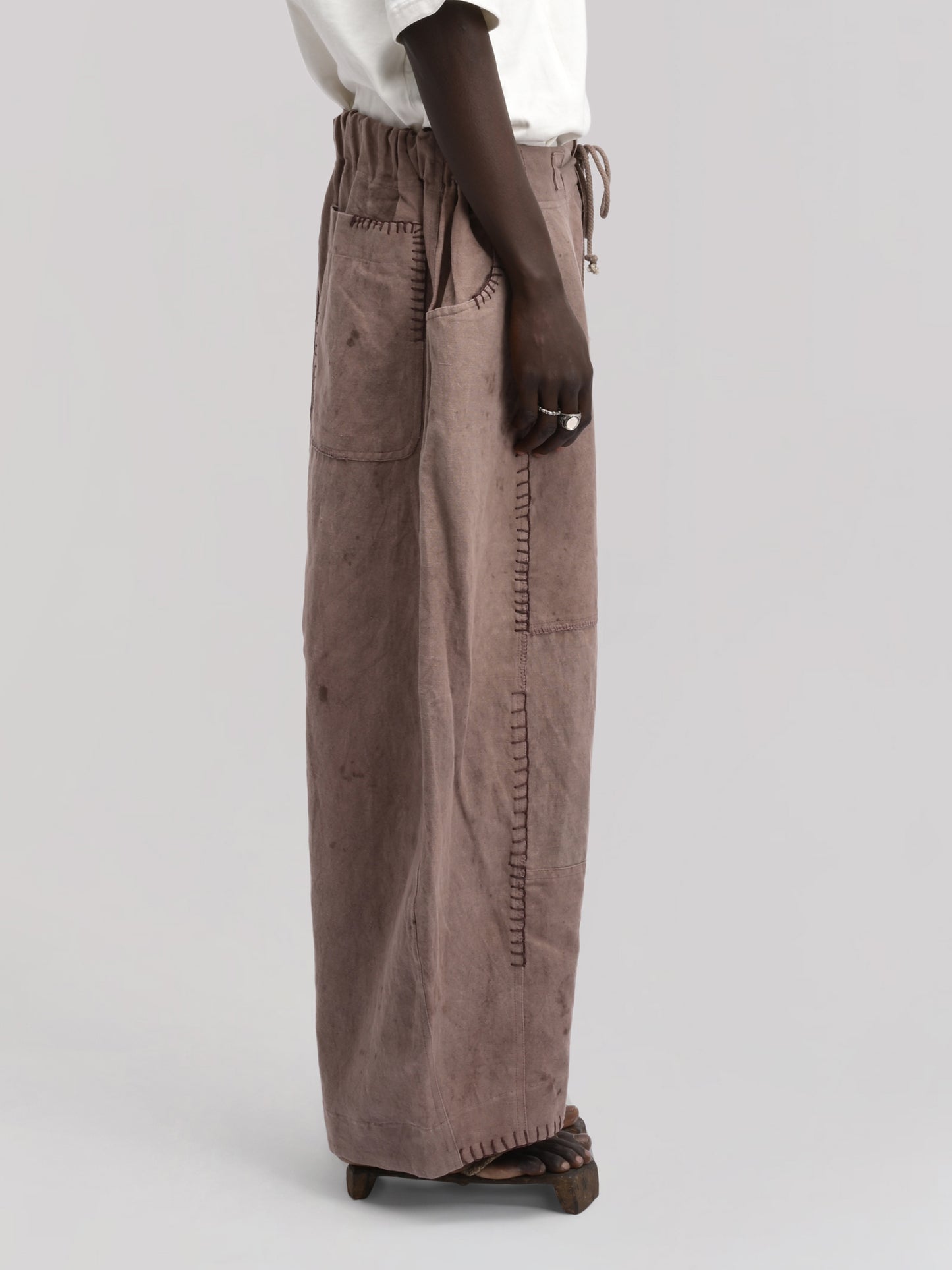 Fisherman Pant – Linen Cotton Blend – Clay Brown