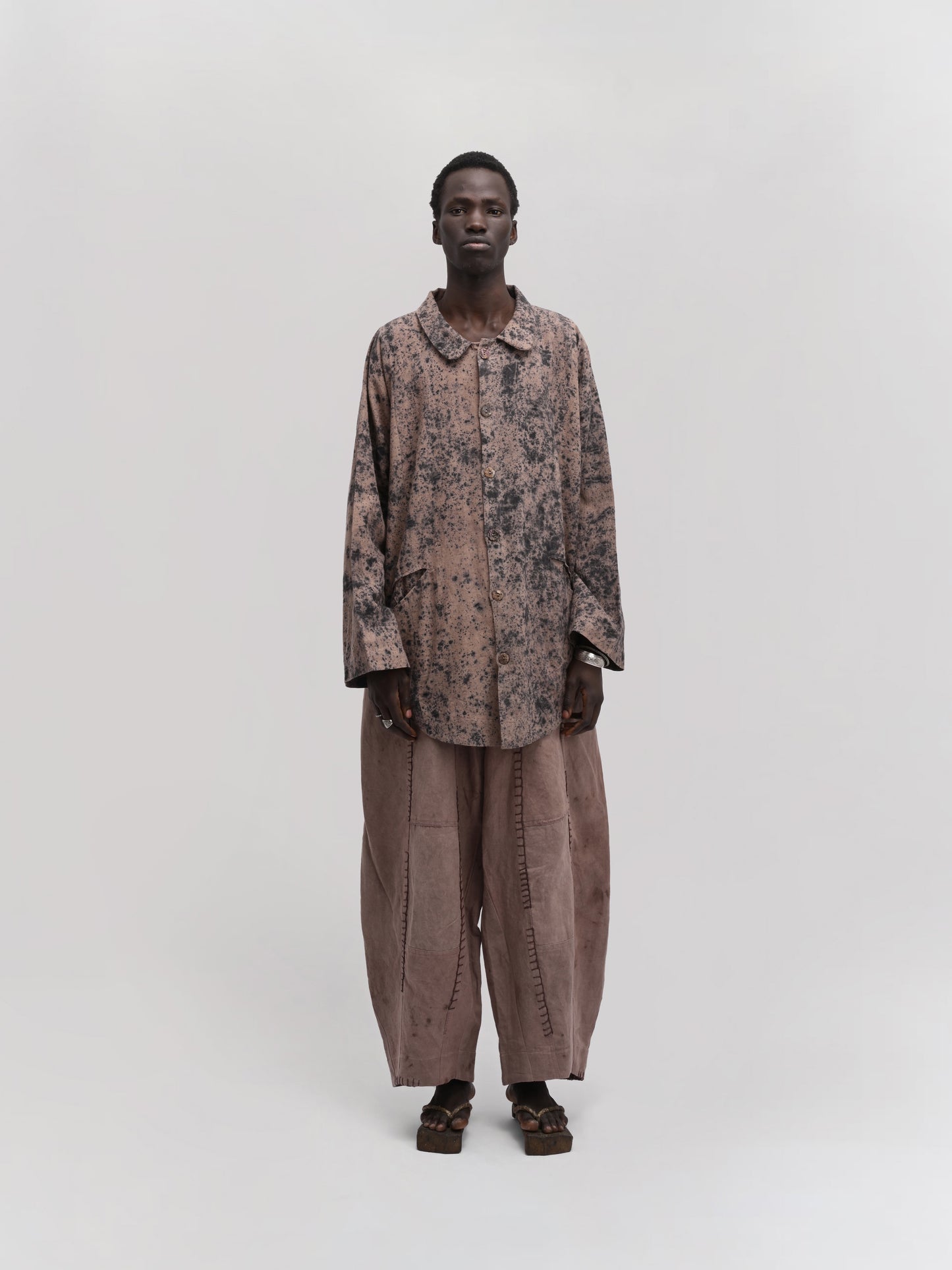 Farmer Shirt – Linen Cotton Blend - Black & Clay