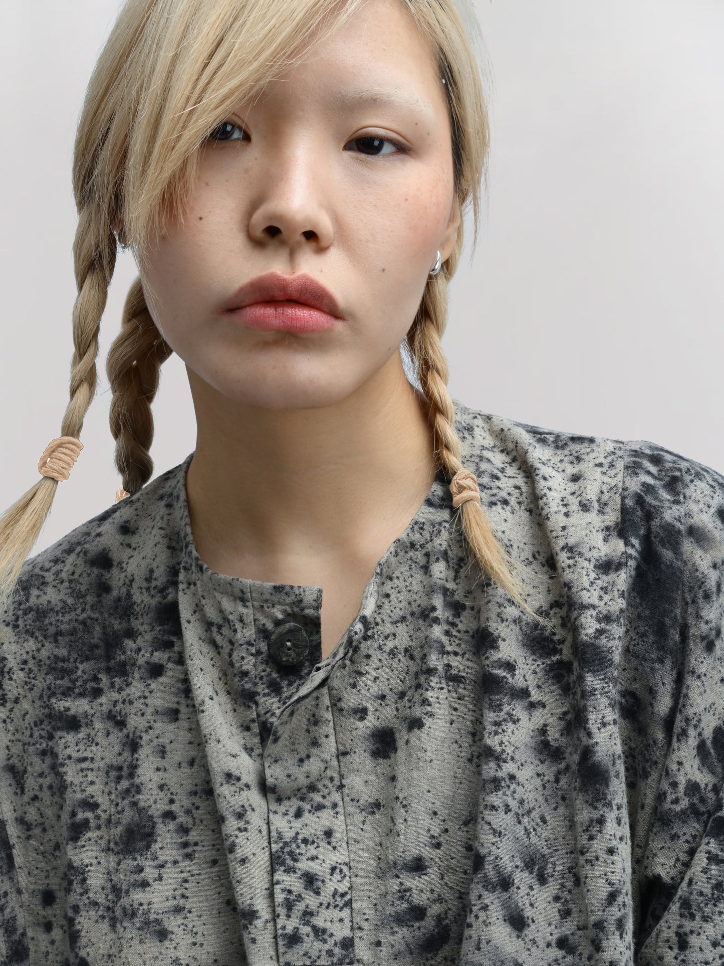 Fisherman Shirt – Linen Cotton Blend – Dyed Black & Grey