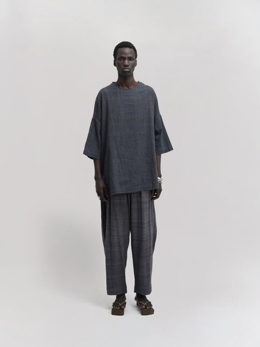 Beekeeper Shirt – Handwoven Cotton – Gray