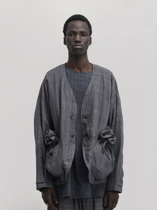 Beekeeper Jacket – Handwoven Eri Silk – Charcoal Grey