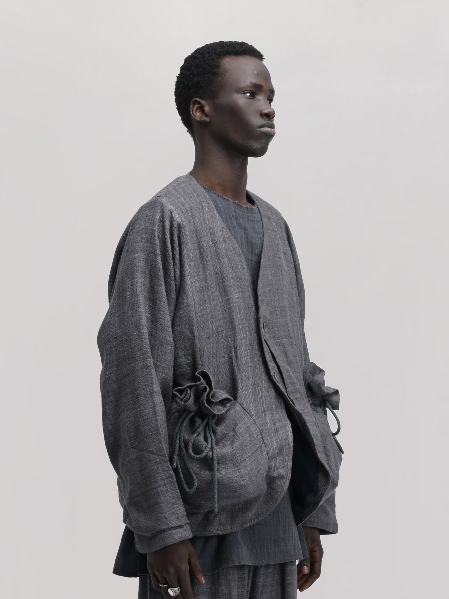 Beekeeper Jacket – Handwoven Eri Silk – Charcoal Grey