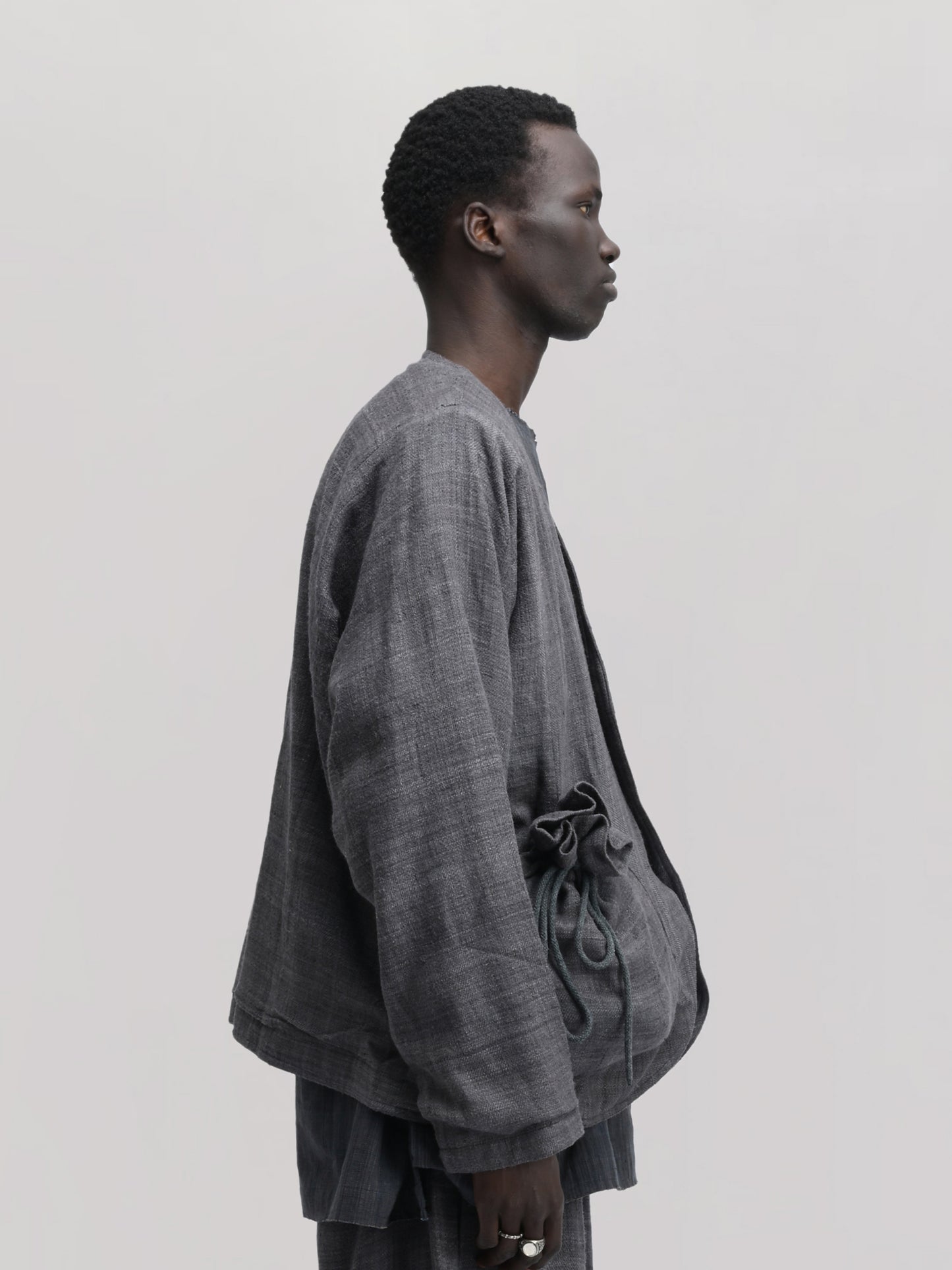 Beekeeper Jacket – Handwoven Eri Silk – Charcoal Grey