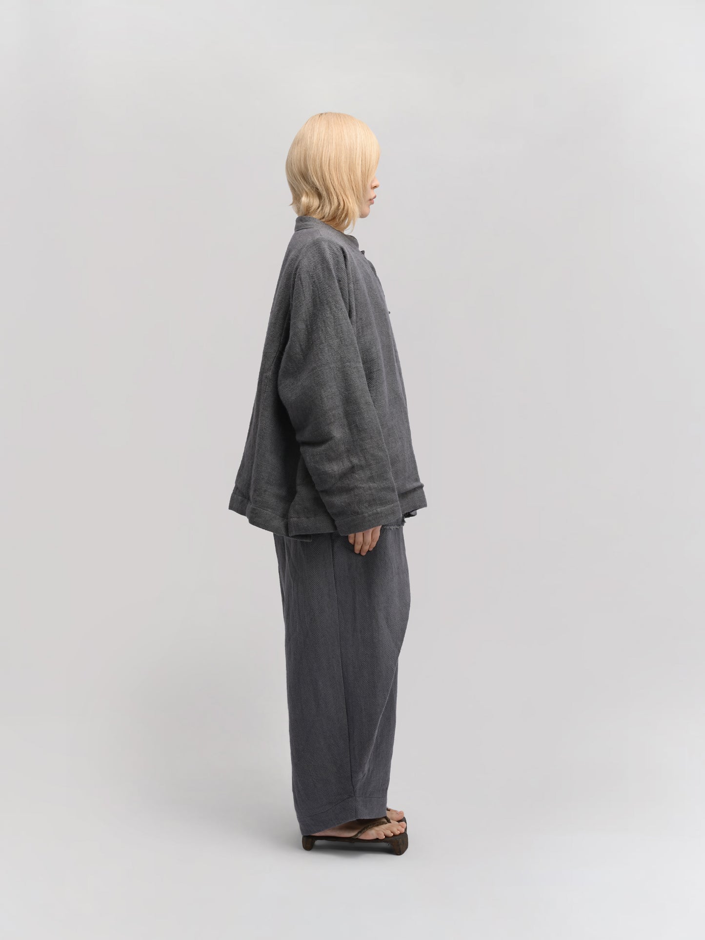 Shepherd Jacket – Handwoven Cotton – Dyed Grey