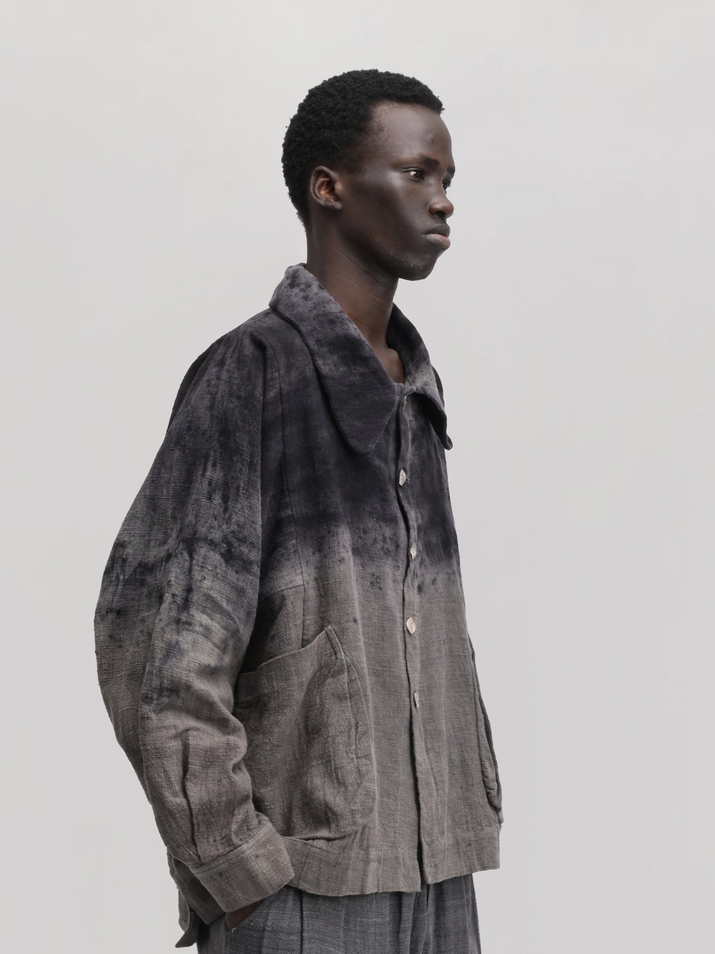 Farmer Jacket – Indigenous Cotton – Dyed Black & Grey