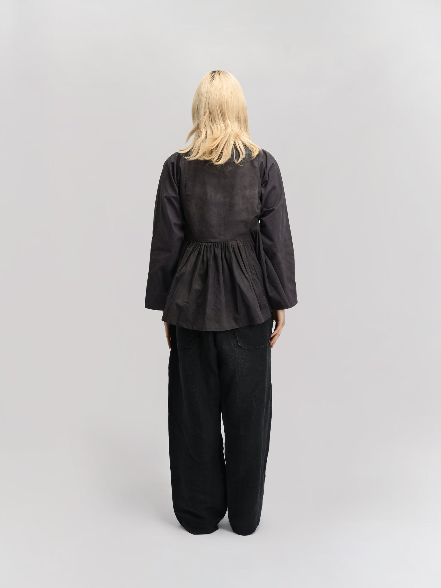 Shepherd Dress – Handwoven  Cotton – Navy Grey