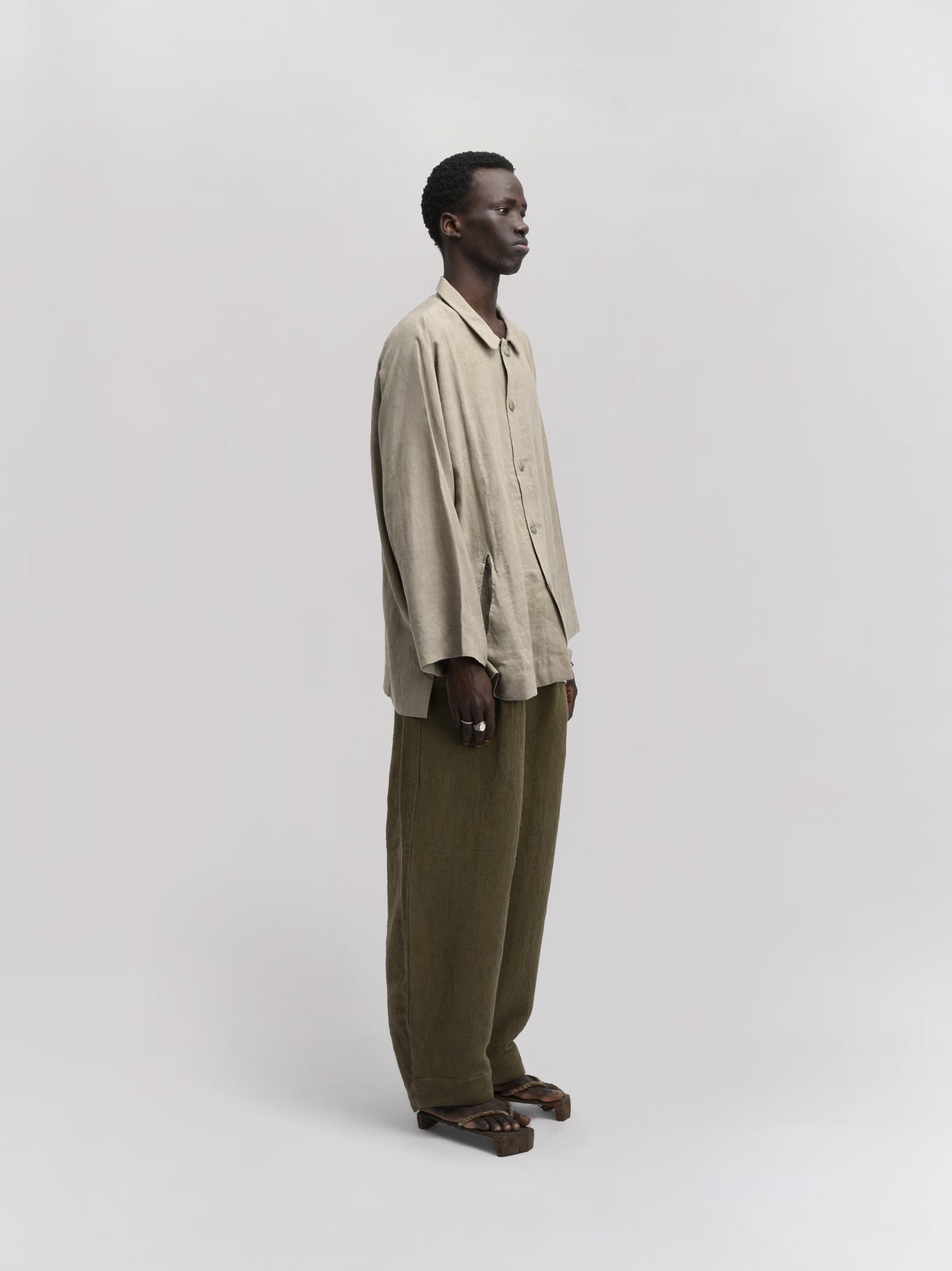 Farmer Shirt – Linen Cotton Blend – Light Green