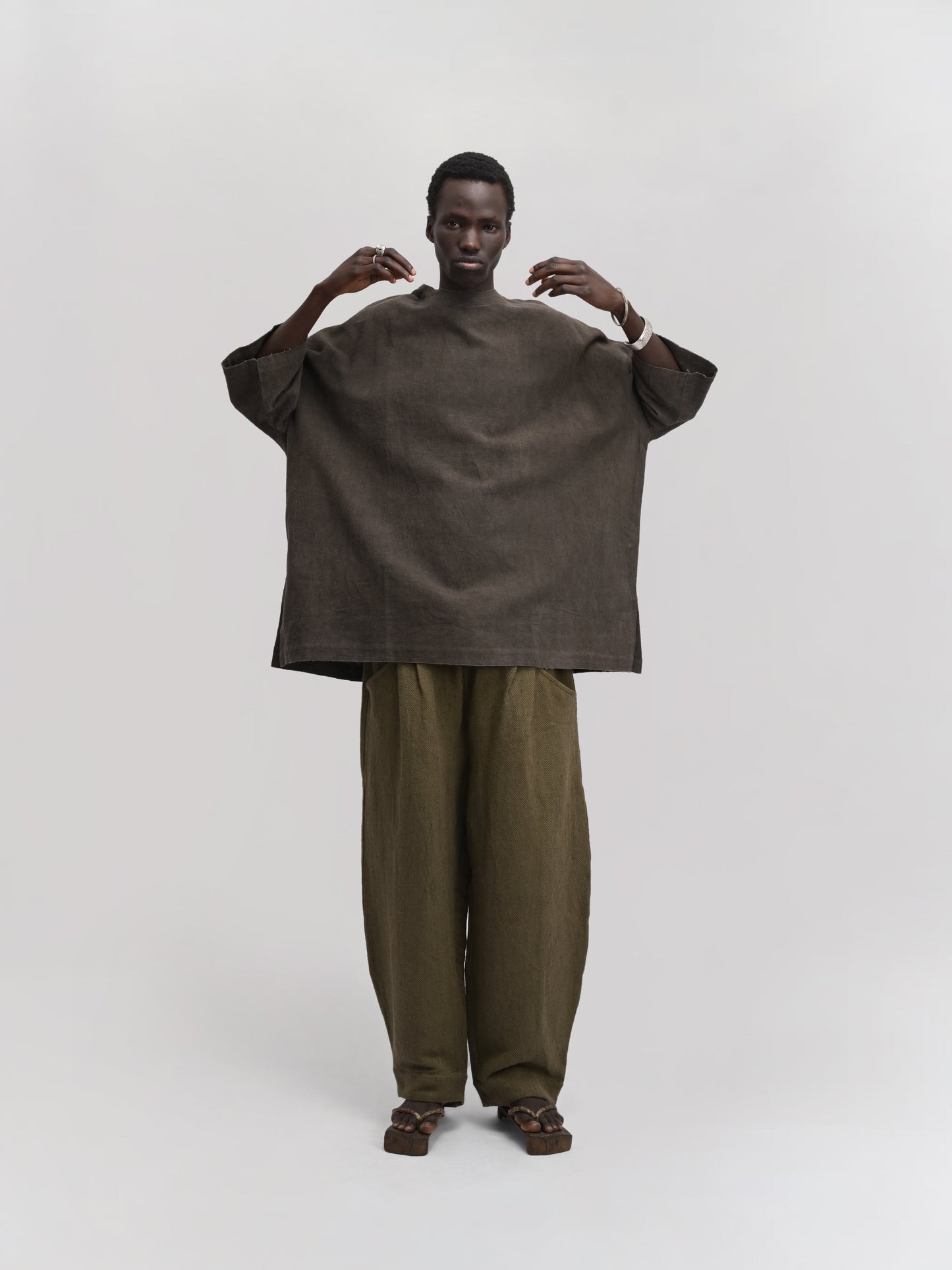 Beekeeper Shirt – Handwoven Cotton – Dyed Grey