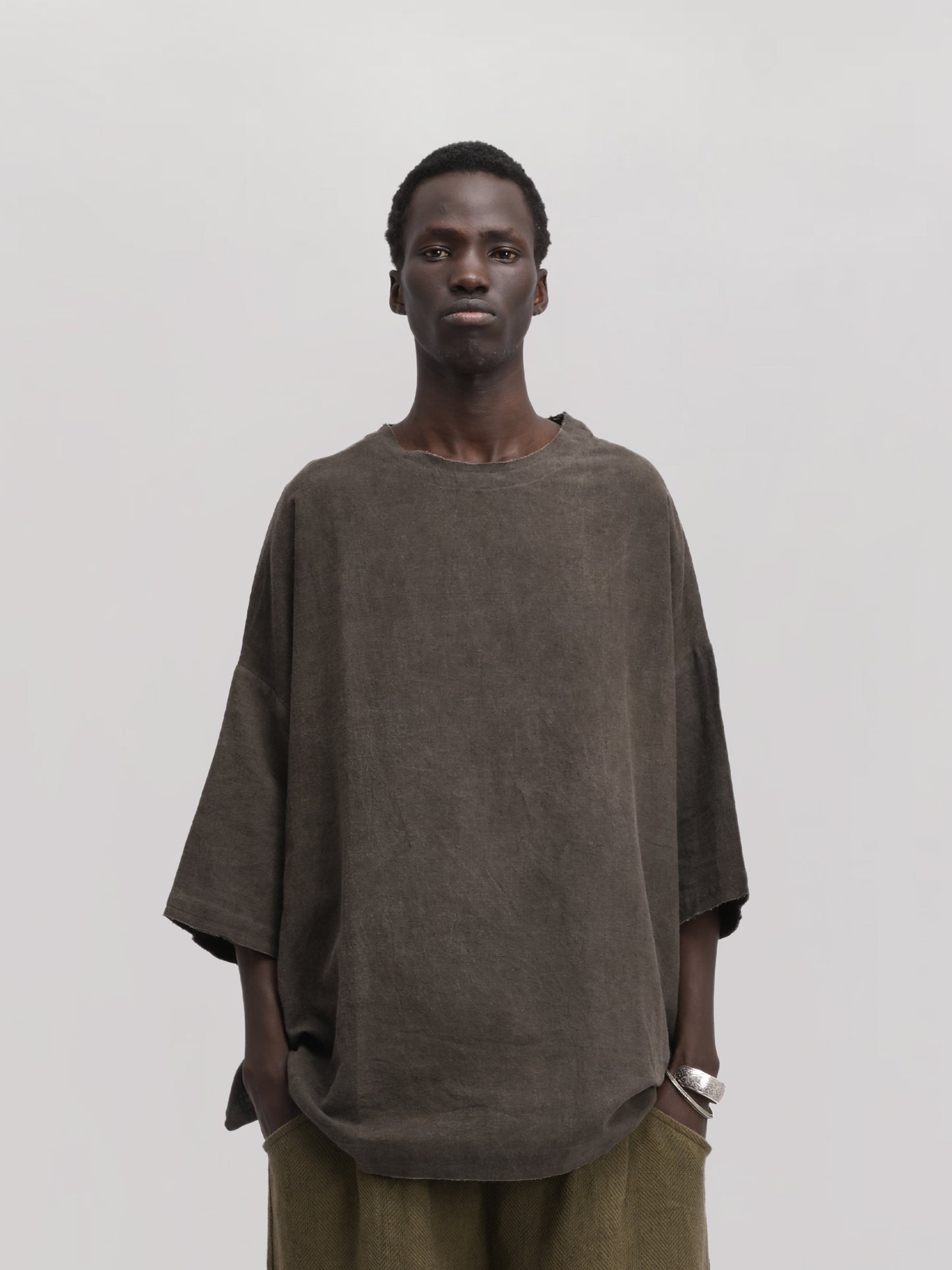 Beekeeper Shirt – Handwoven Cotton – Dyed Grey