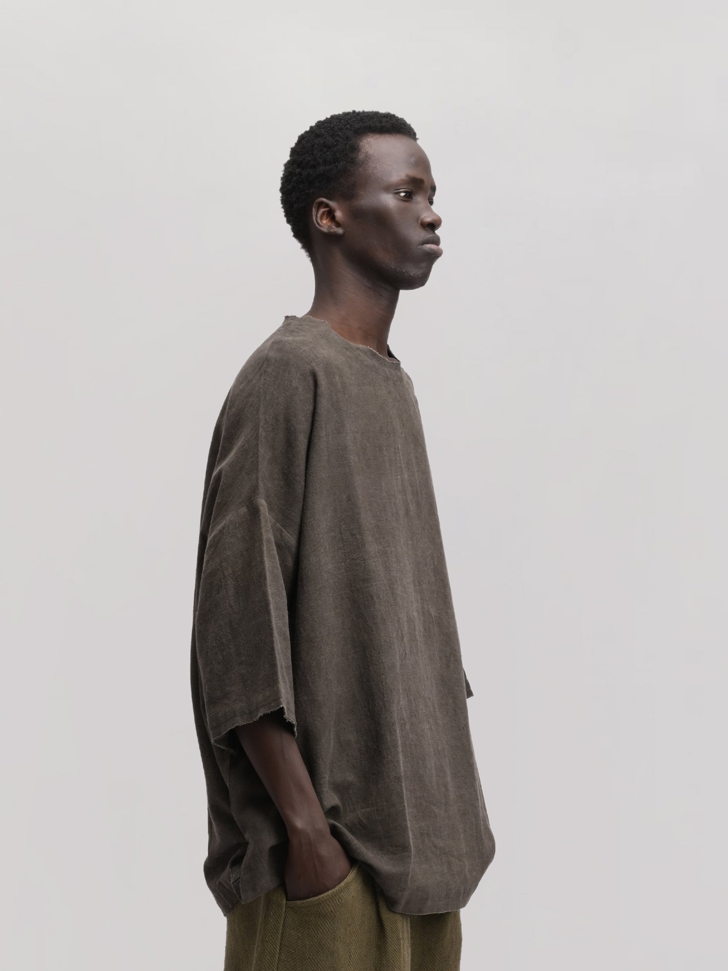 Beekeeper Shirt – Handwoven Cotton – Dyed Grey