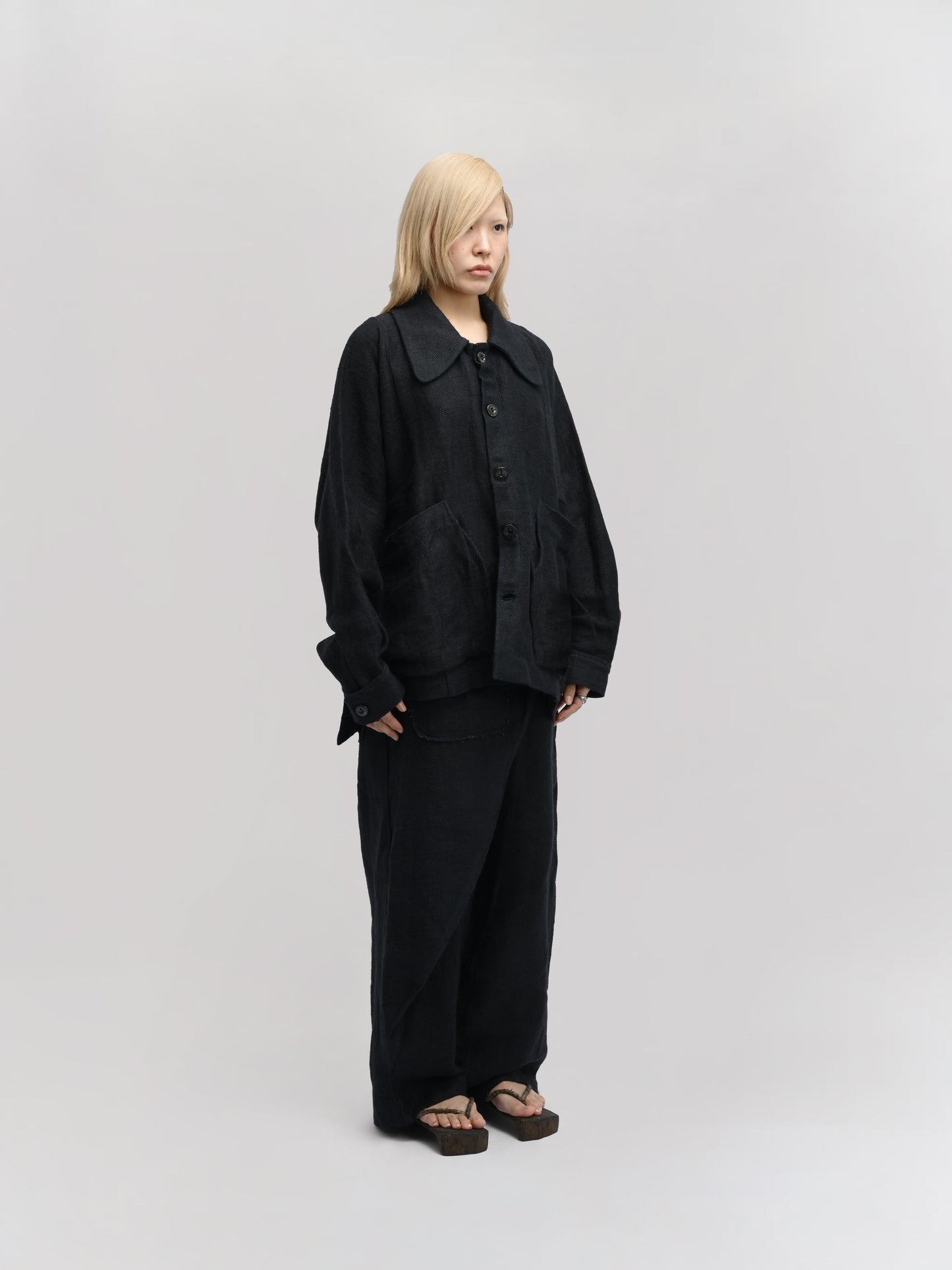 Farmer Jacket – Handwoven Cotton – Charcoal Black