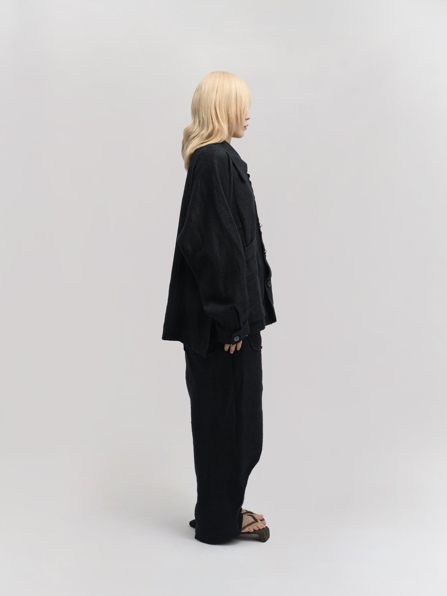 Farmer Jacket – Handwoven Cotton – Charcoal Black