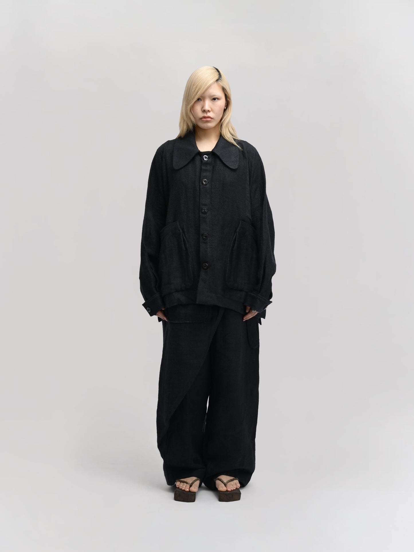 Farmer Jacket – Handwoven Cotton – Charcoal Black