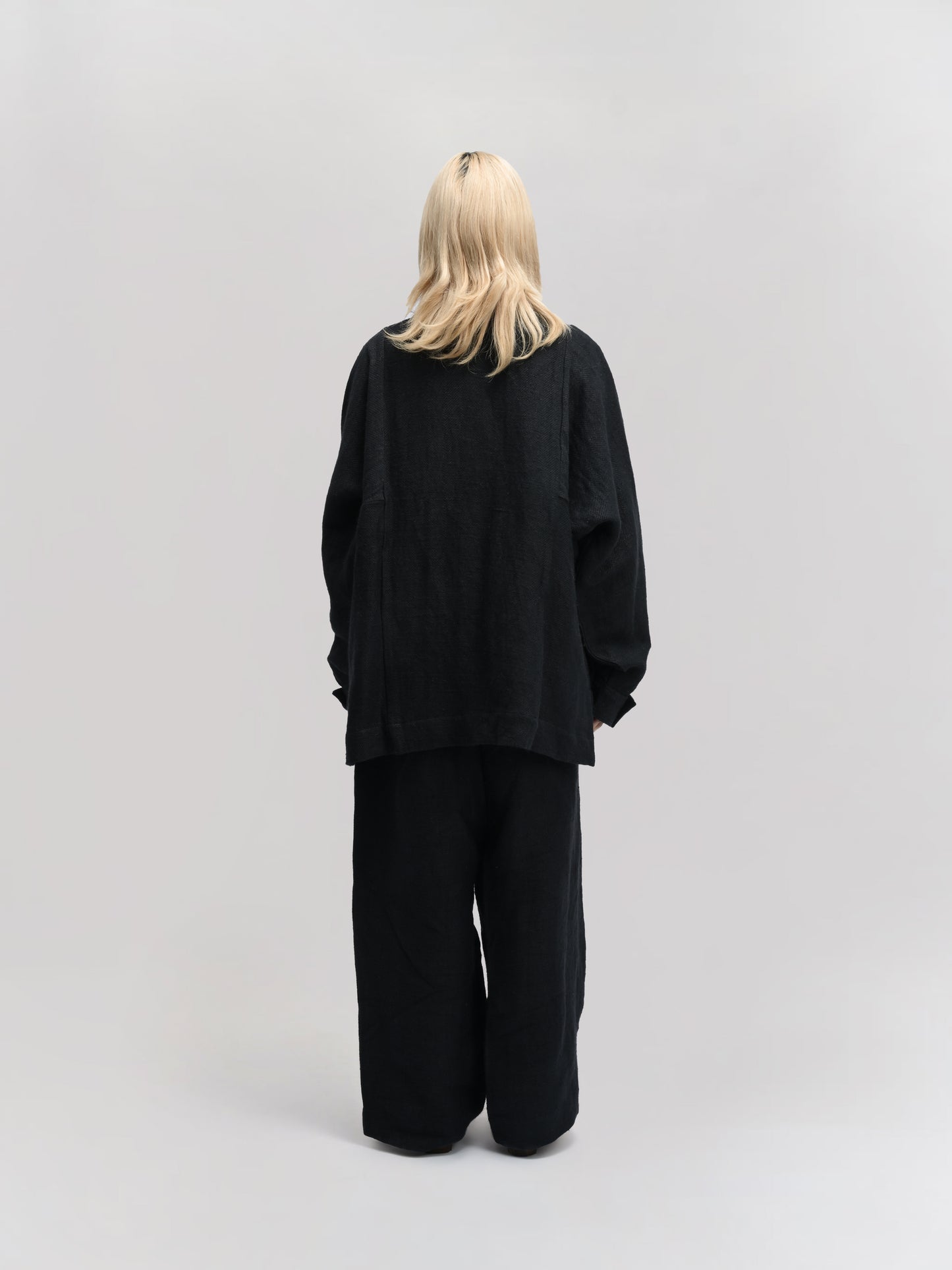 Farmer Jacket – Handwoven Cotton – Charcoal Black