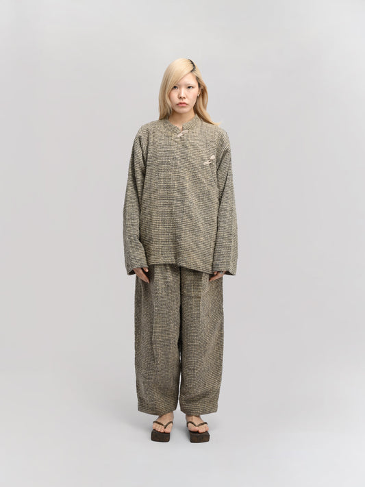 Shepherd Jacket – Handwoven Tweed Wool – Light Beige
