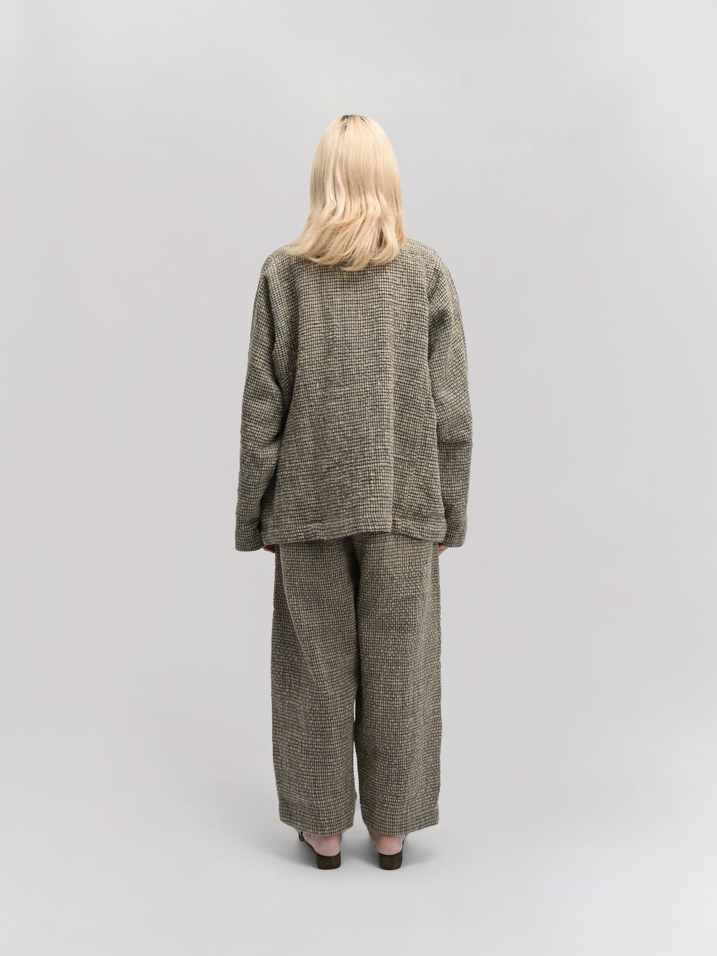 Shepherd Jacket – Handwoven Tweed Wool – Light Beige