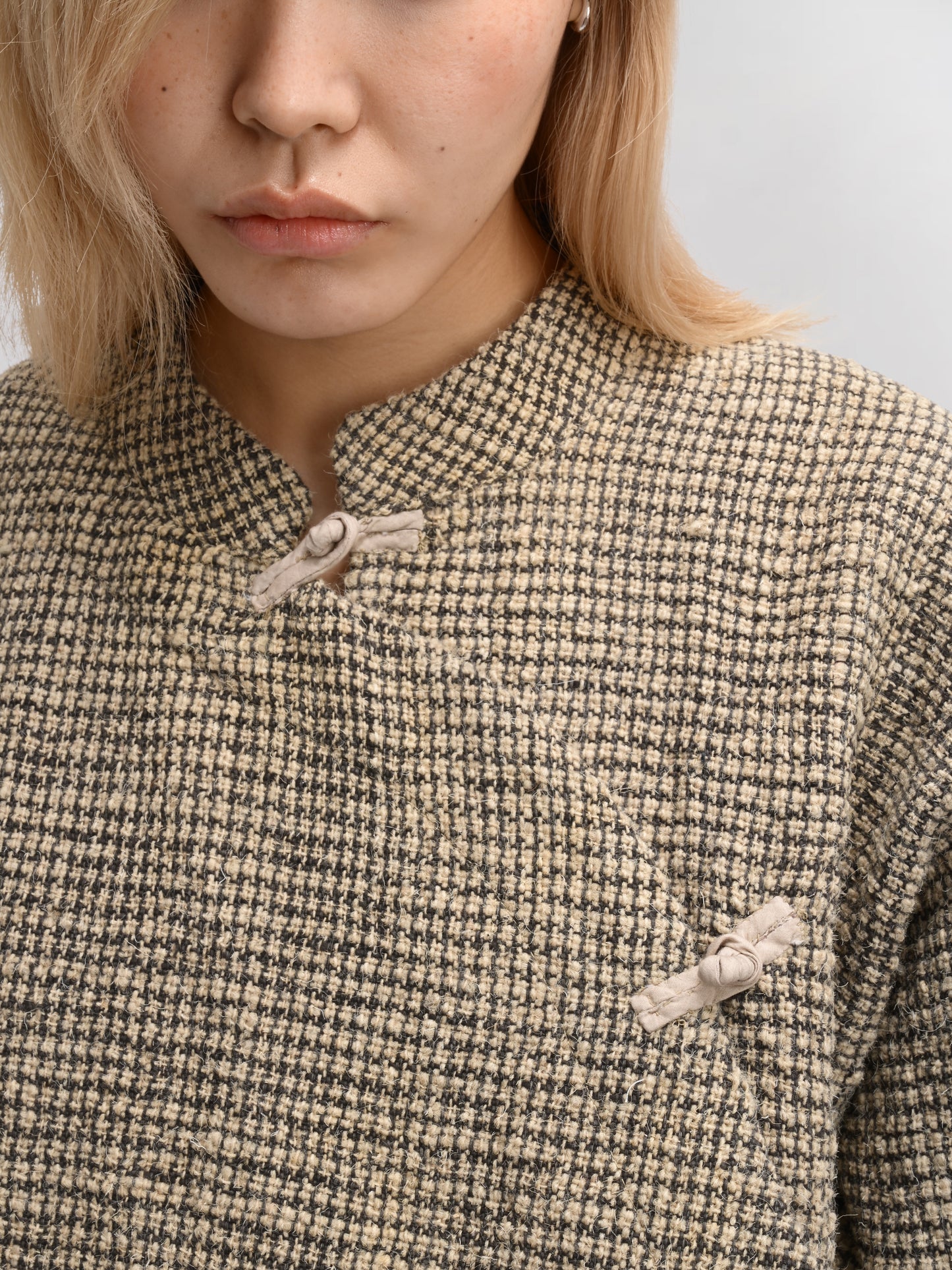 Shepherd Jacket – Handwoven Tweed Wool – Light Beige