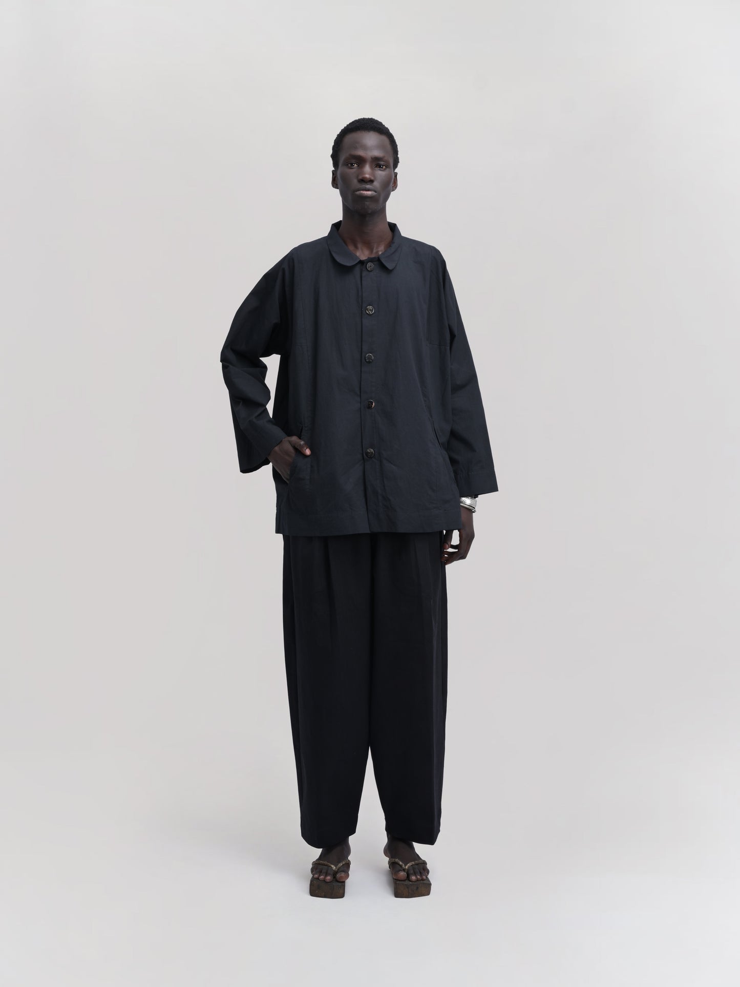 Farmer Shirt – Organic Cotton Poplin – Charcoal Black