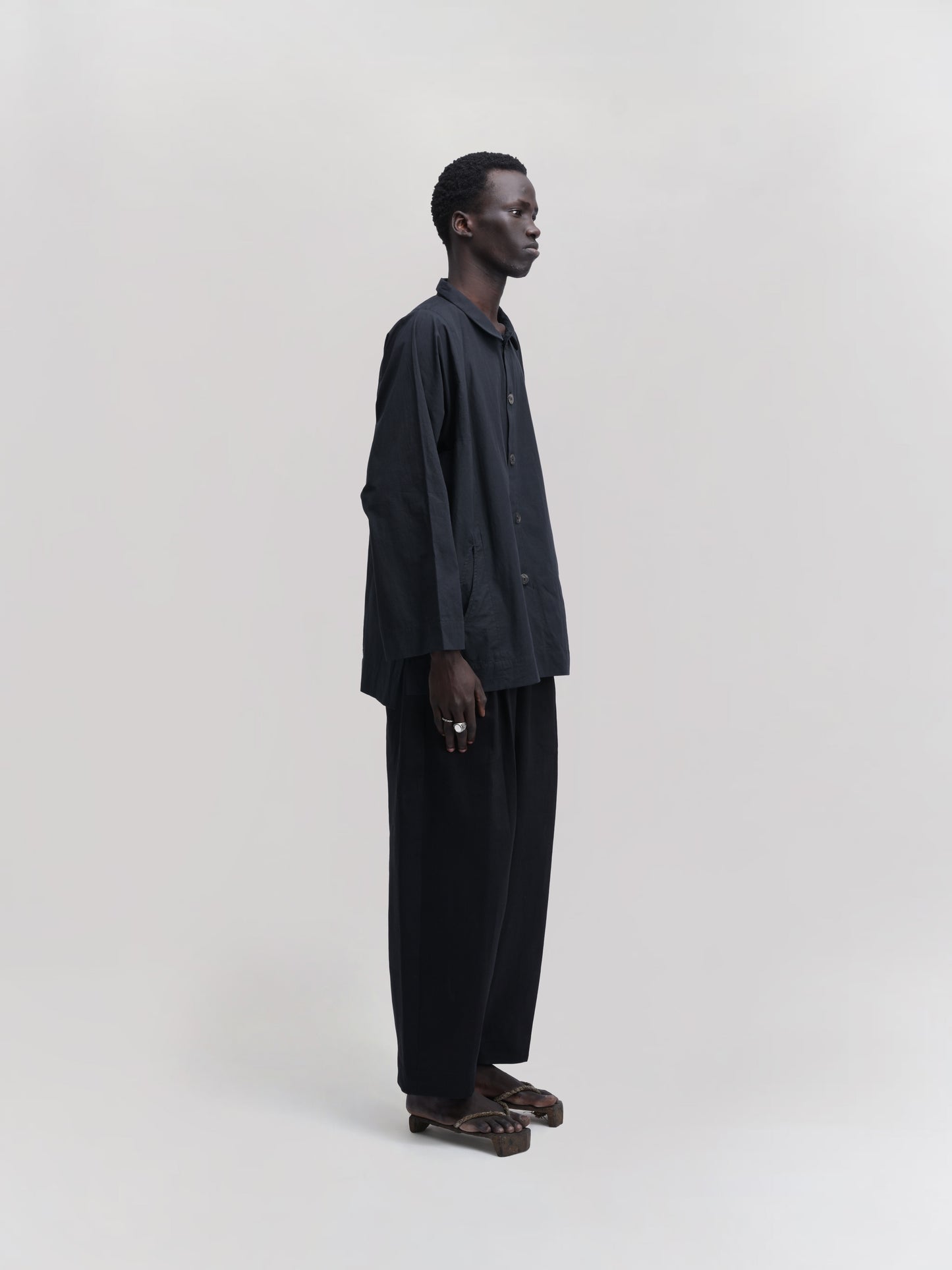 Farmer Shirt – Organic Cotton Poplin – Charcoal Black