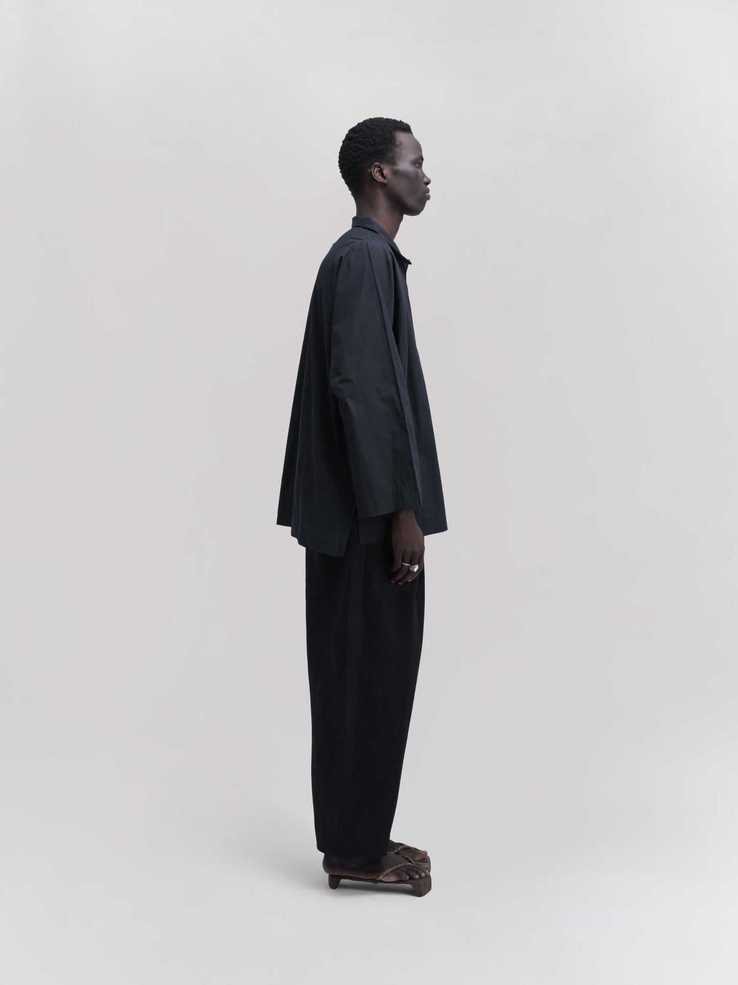 Farmer Shirt – Organic Cotton Poplin – Charcoal Black