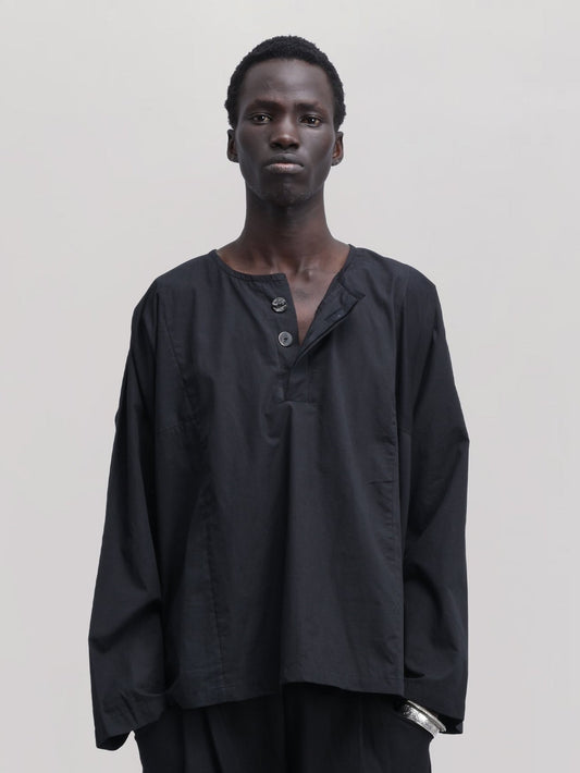 Fisherman Shirt – Organic Cotton Poplin – Black