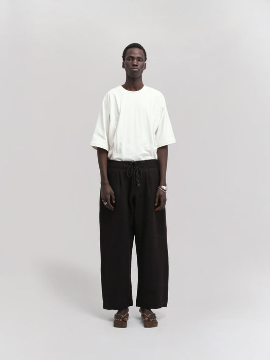 Farmer Pant – Handwoven Yak & Sheep Wool – Deep Black