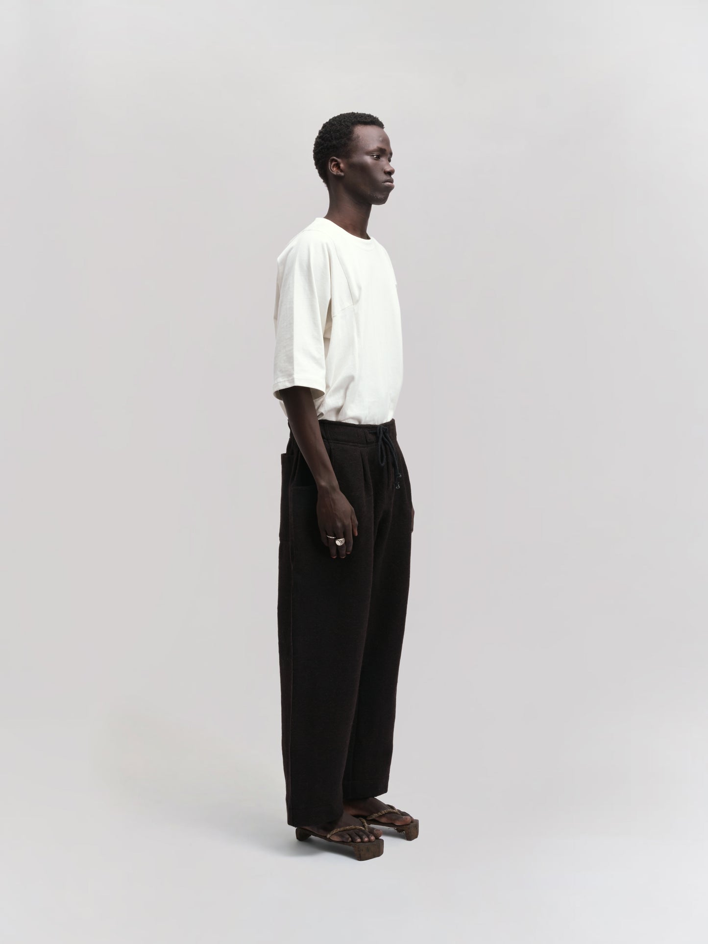 Farmer Pant – Handwoven Yak & Sheep Wool – Deep Black