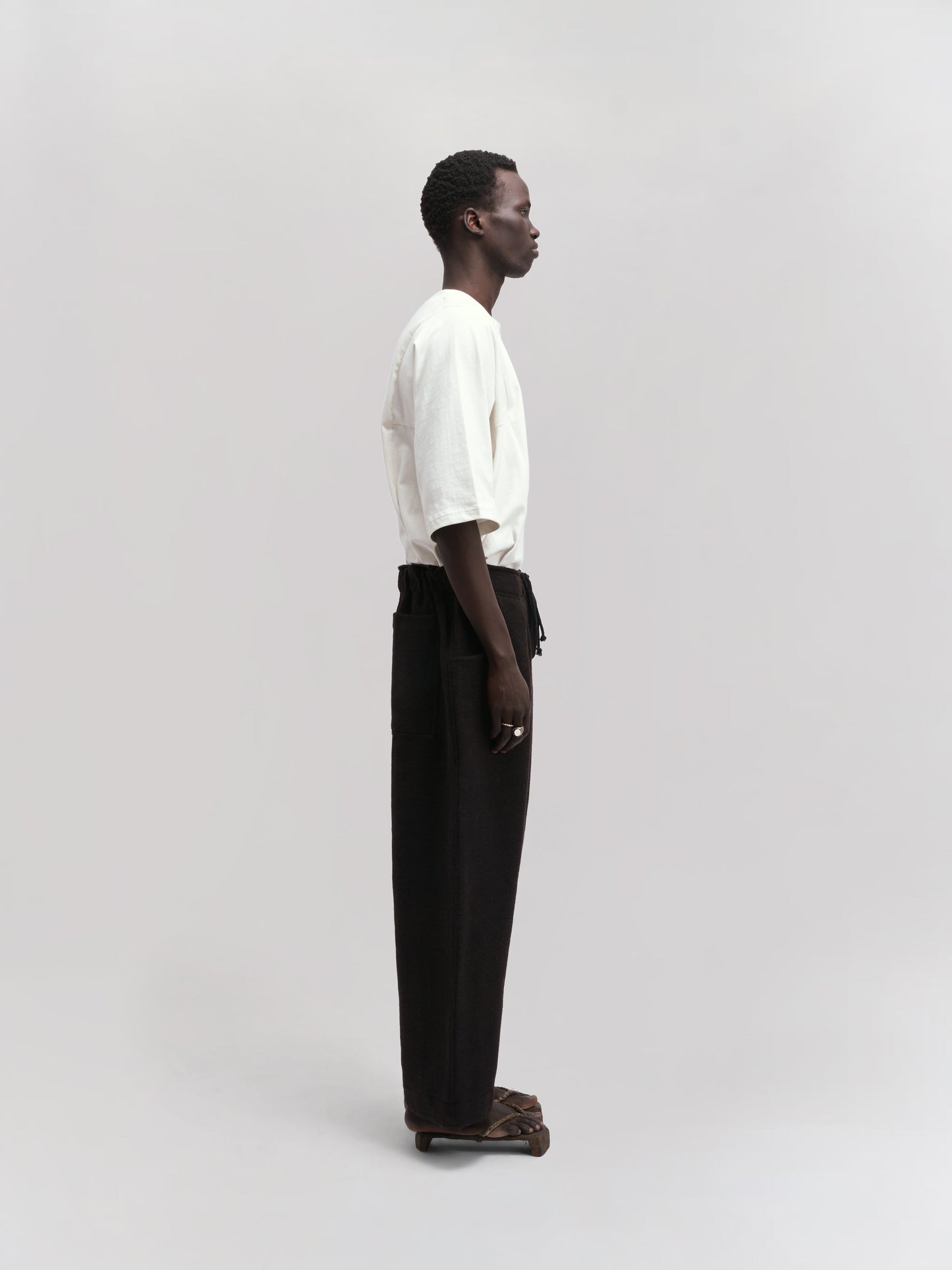 Farmer Pant – Handwoven Yak & Sheep Wool – Deep Black