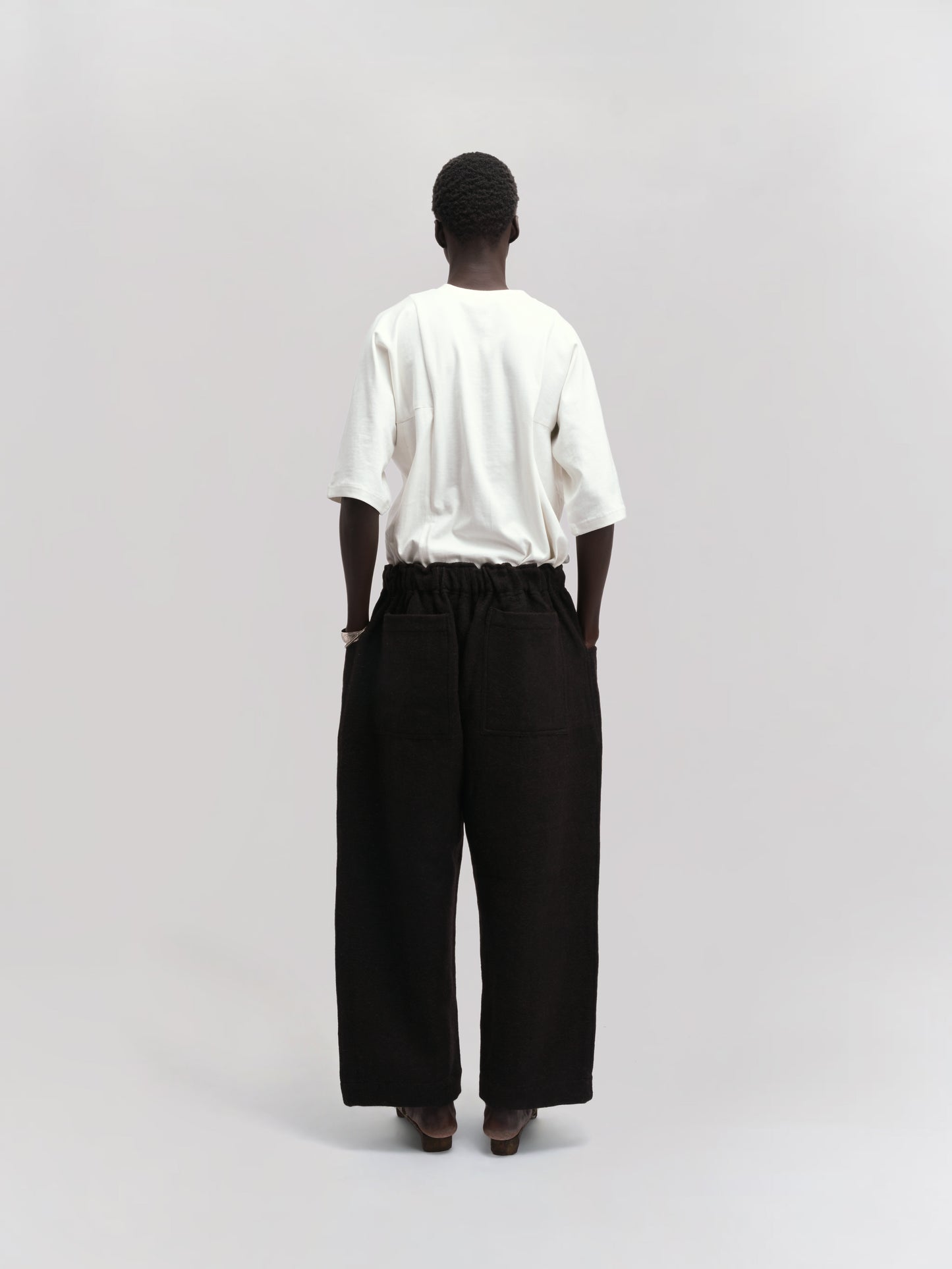 Farmer Pant – Handwoven Yak & Sheep Wool – Deep Black