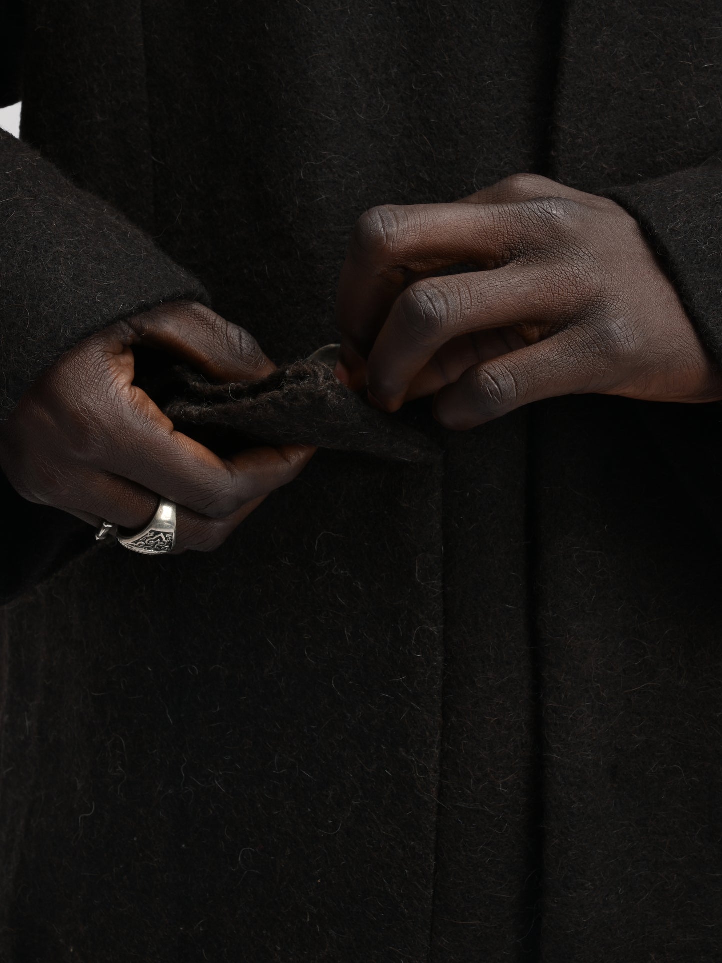 Farmer Coat – Handwoven Yak Wool – Dark Chocolate