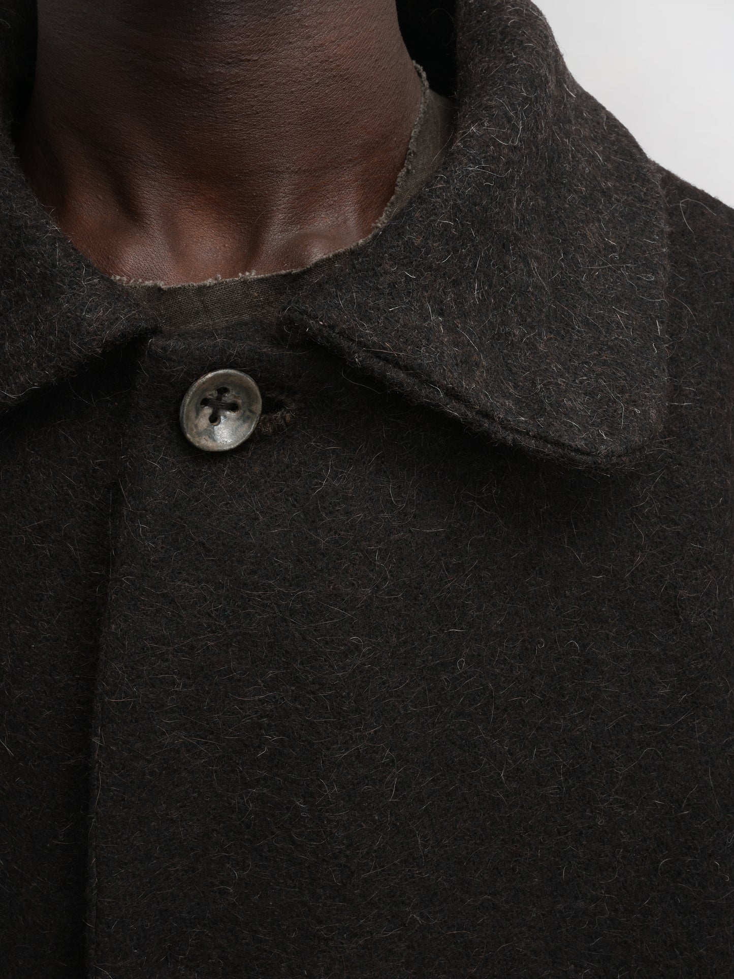 Farmer Coat – Handwoven Yak Wool – Dark Chocolate