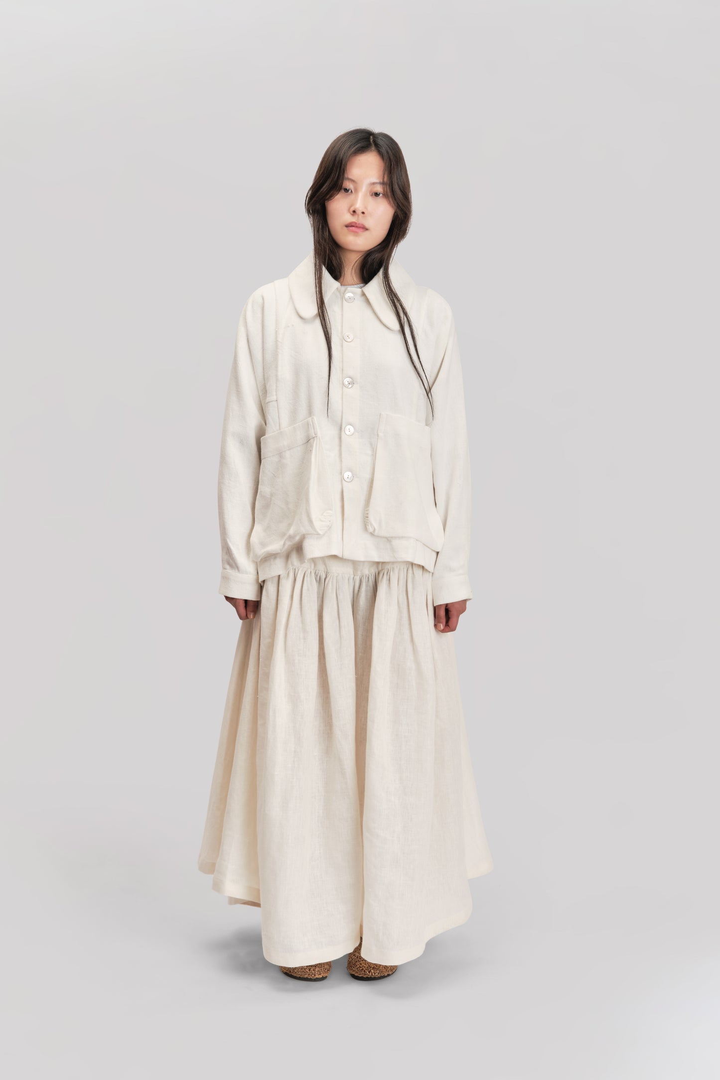 Farmer Jacket – West Bengal Handwoven Cotton – White