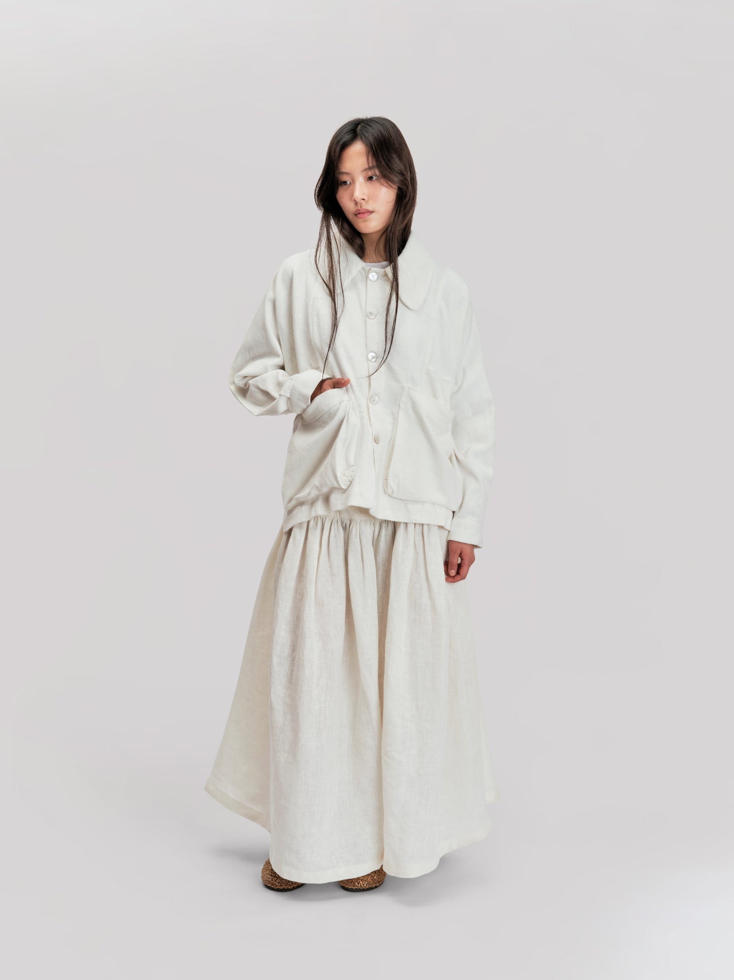 Farmer Jacket – West Bengal Handwoven Cotton – White