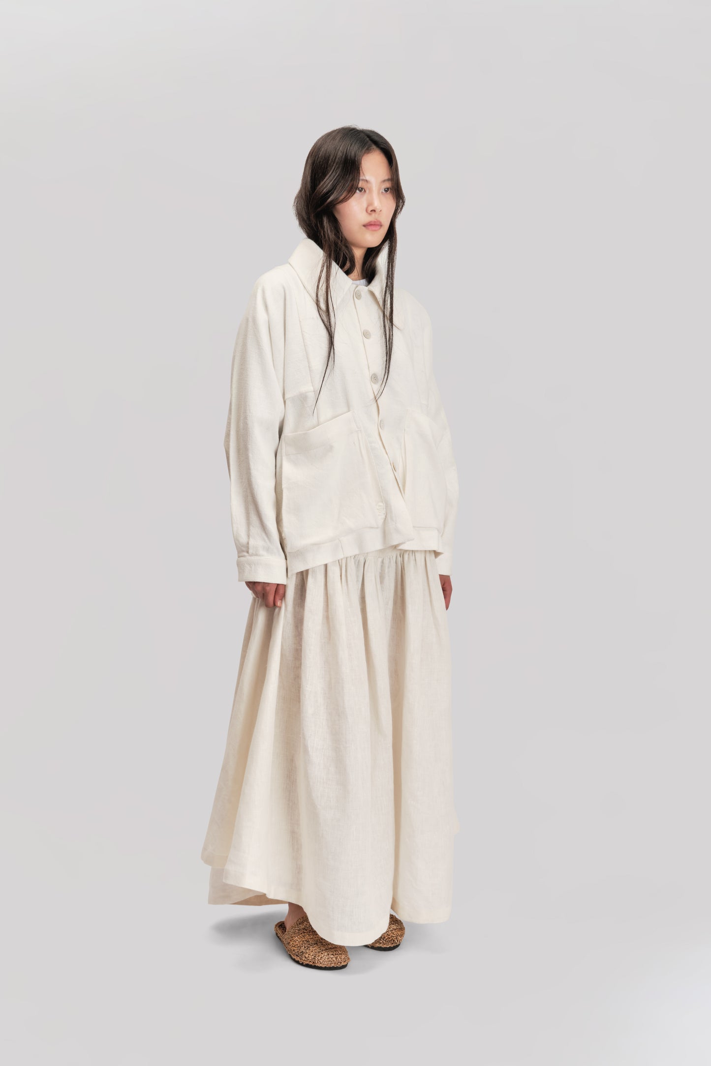 Farmer Jacket – West Bengal Handwoven Cotton – White