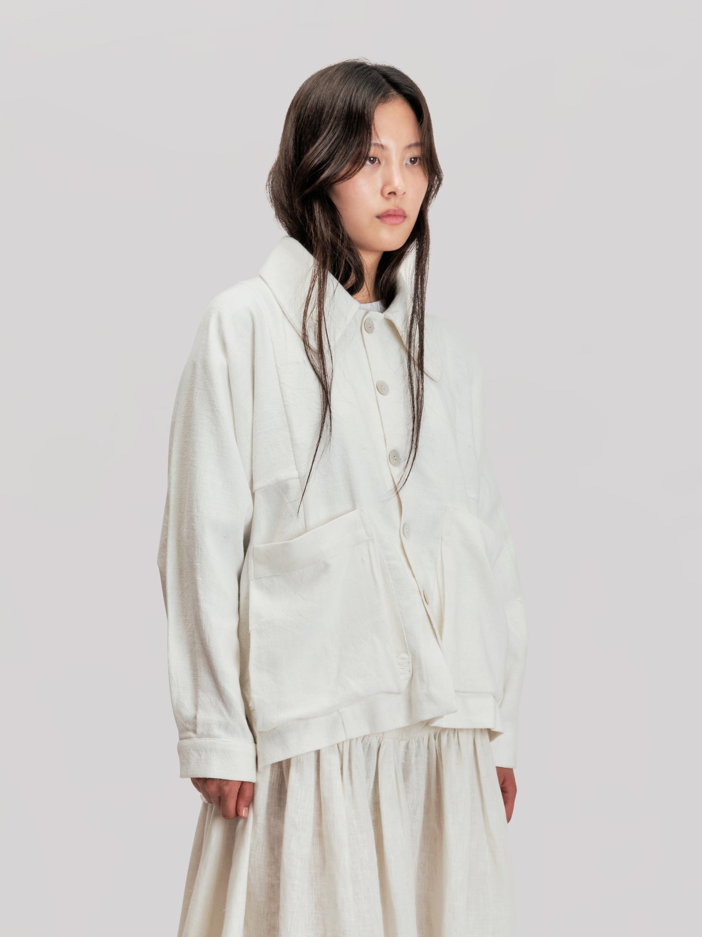 Farmer Jacket – West Bengal Handwoven Cotton – White