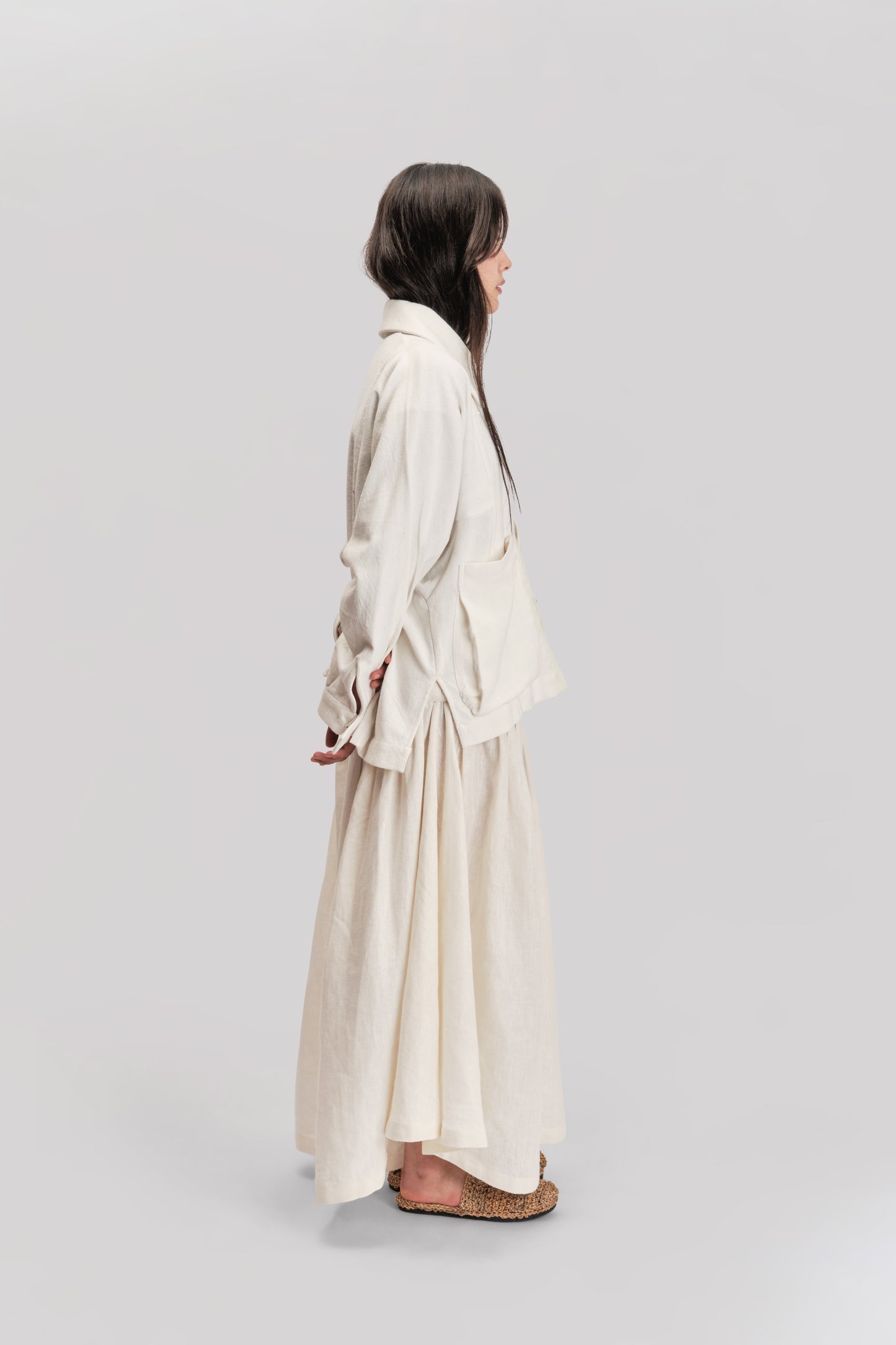 Farmer Jacket – West Bengal Handwoven Cotton – White