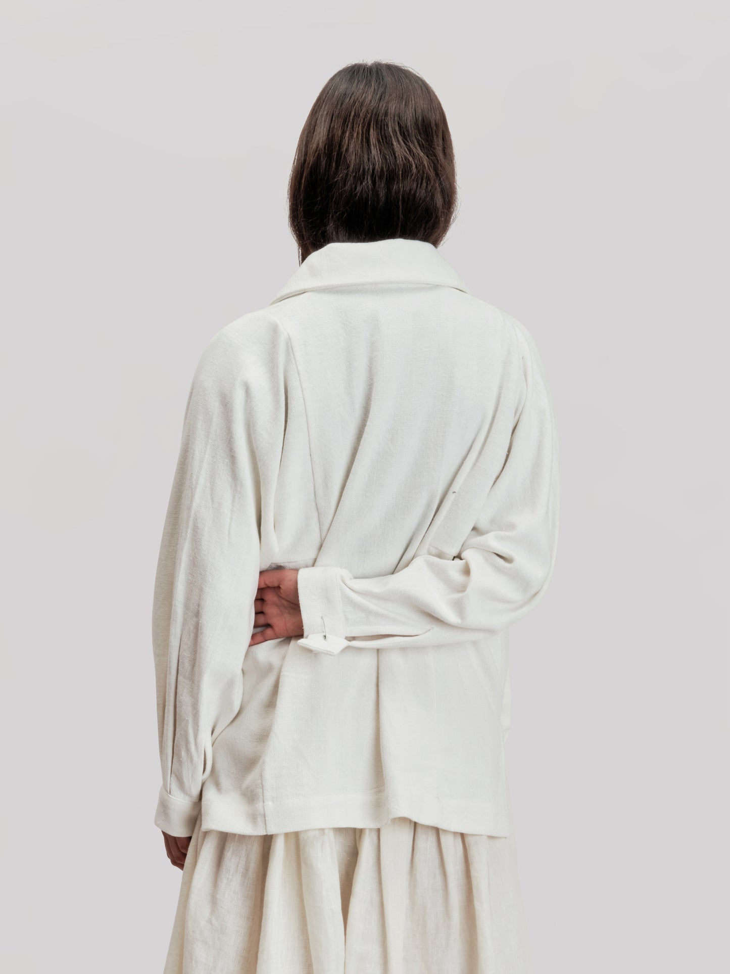 Farmer Jacket – West Bengal Handwoven Cotton – White