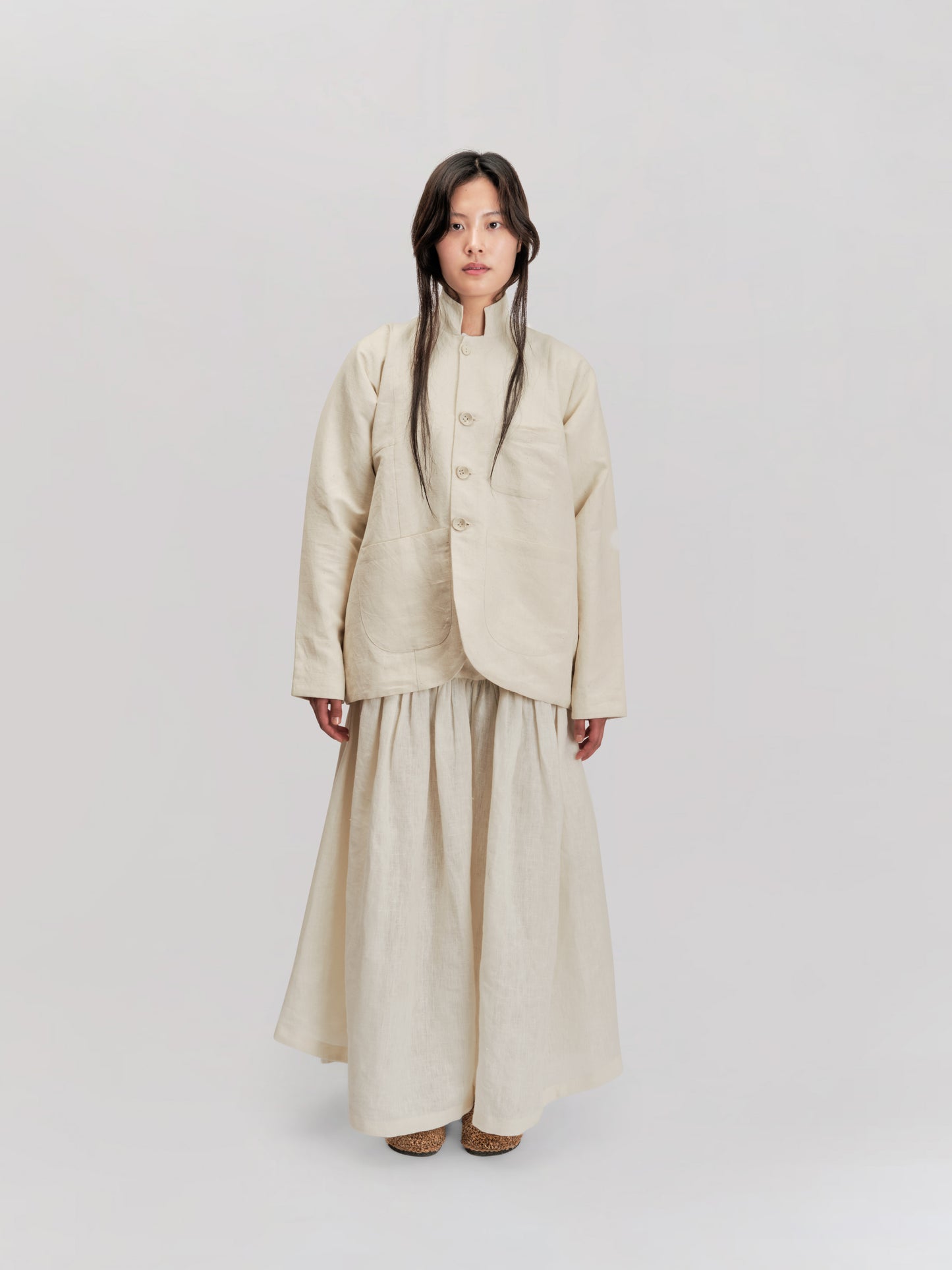 Fisherman Jacket – Handwoven Cotton Linen – Cream