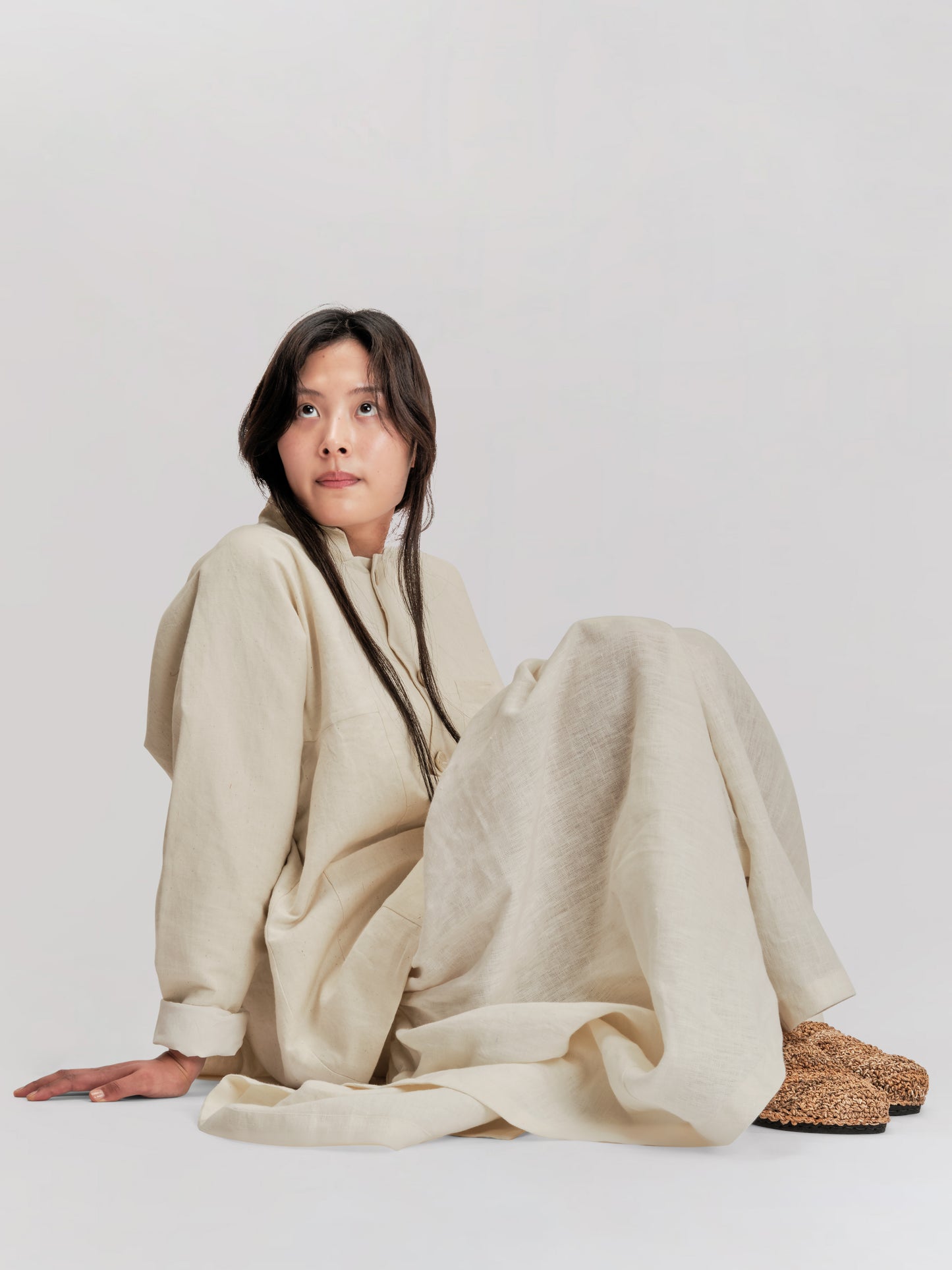 Fisherman Jacket – Handwoven Cotton Linen – Cream