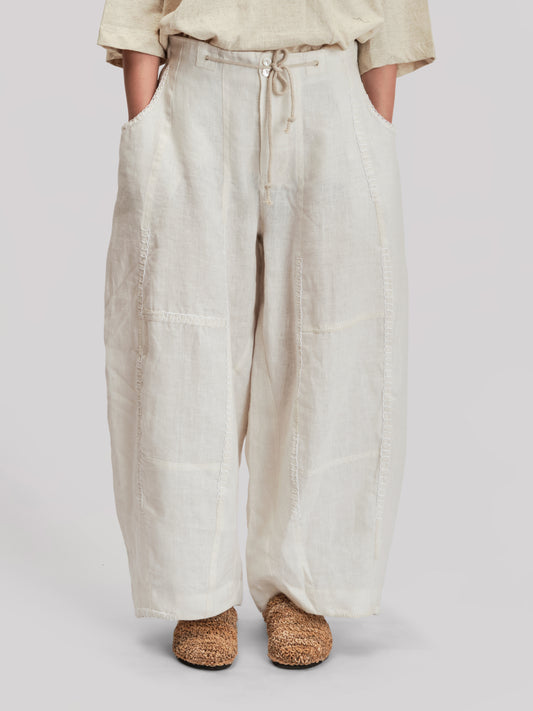 Fisherman Pant - Japanese Brushed Linen - White