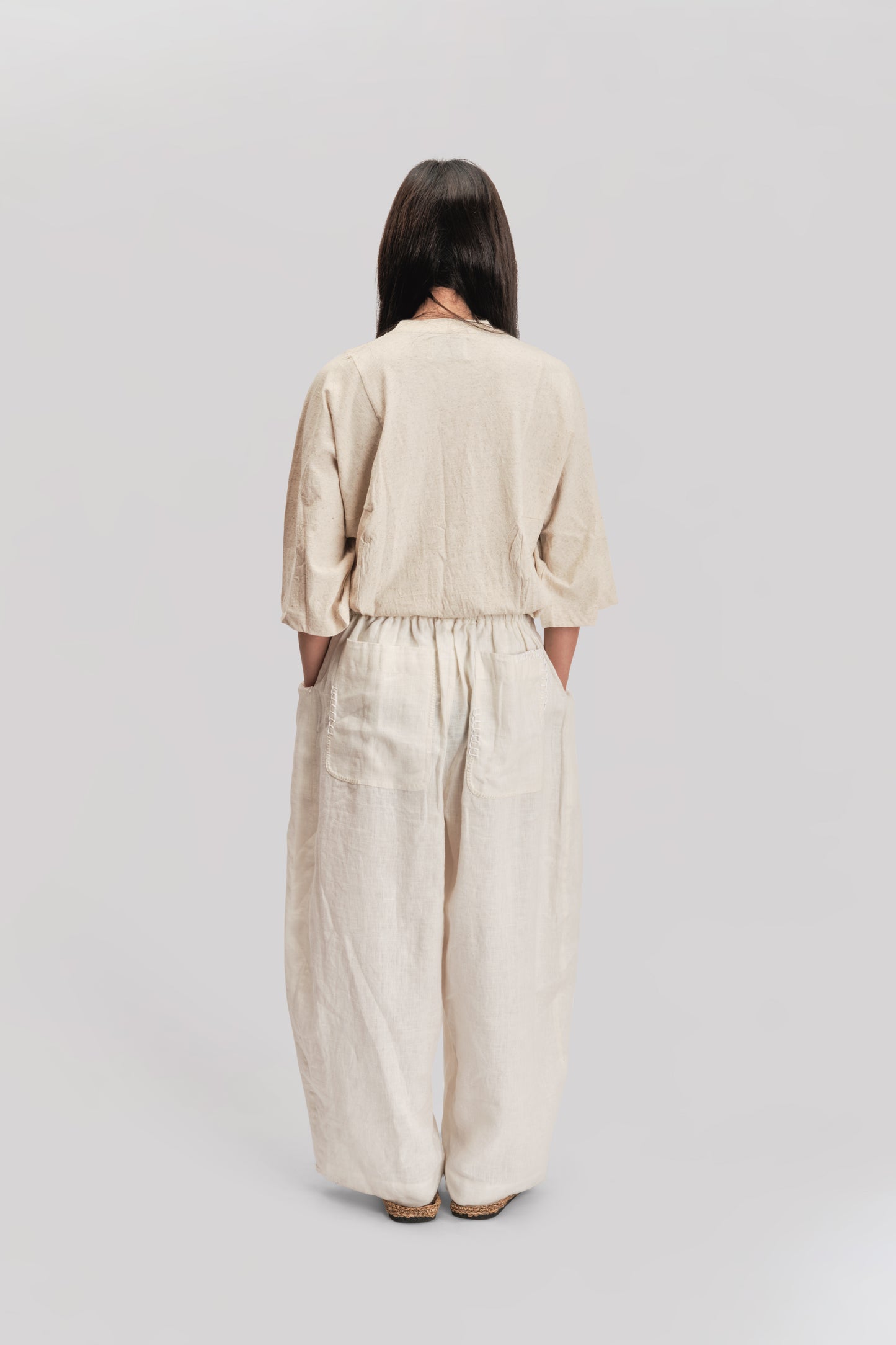 Fisherman Pant - Japanese Brushed Linen - White