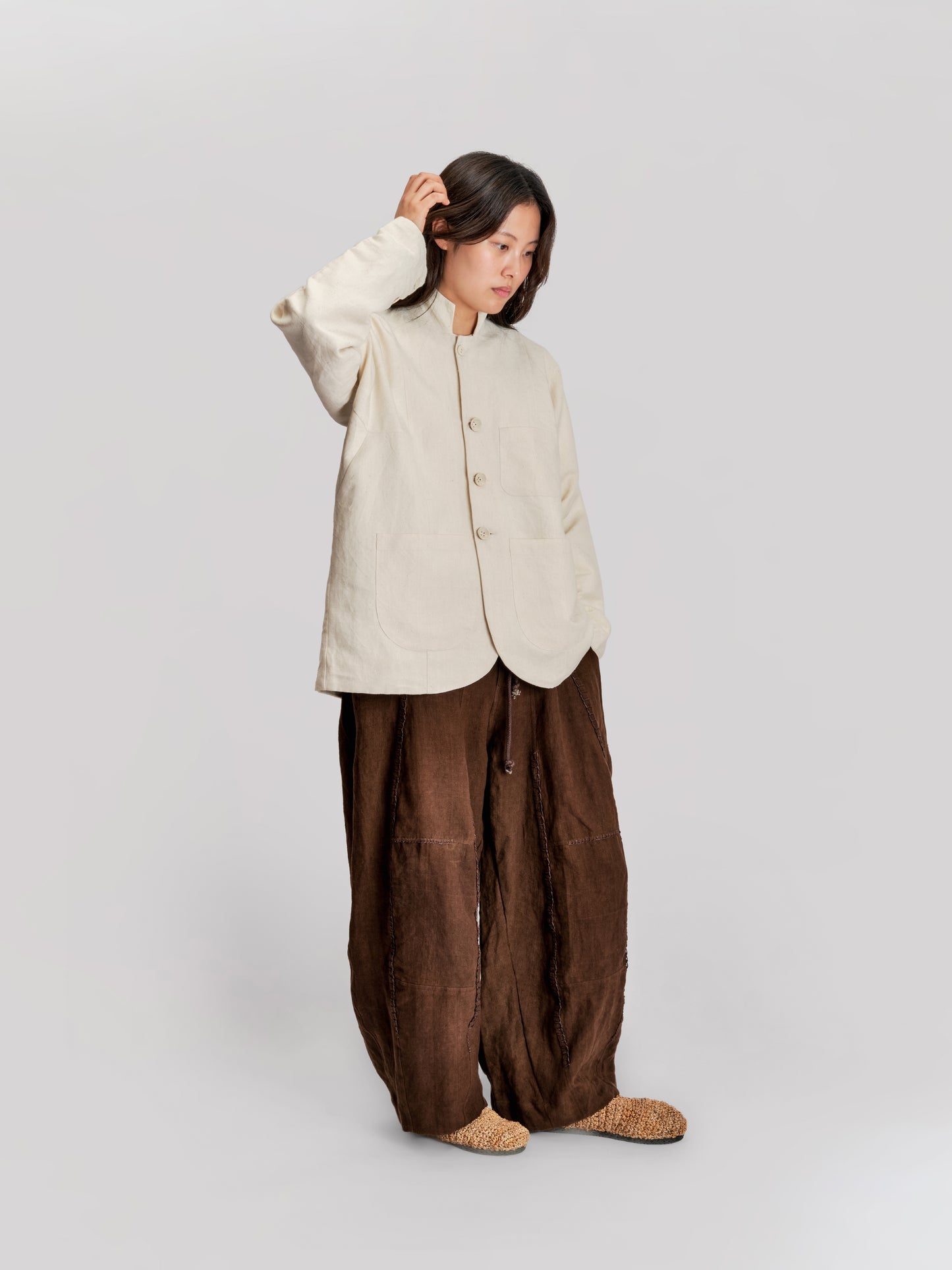 Fisherman Pant – Japanese Stonewashed Linen – Brown