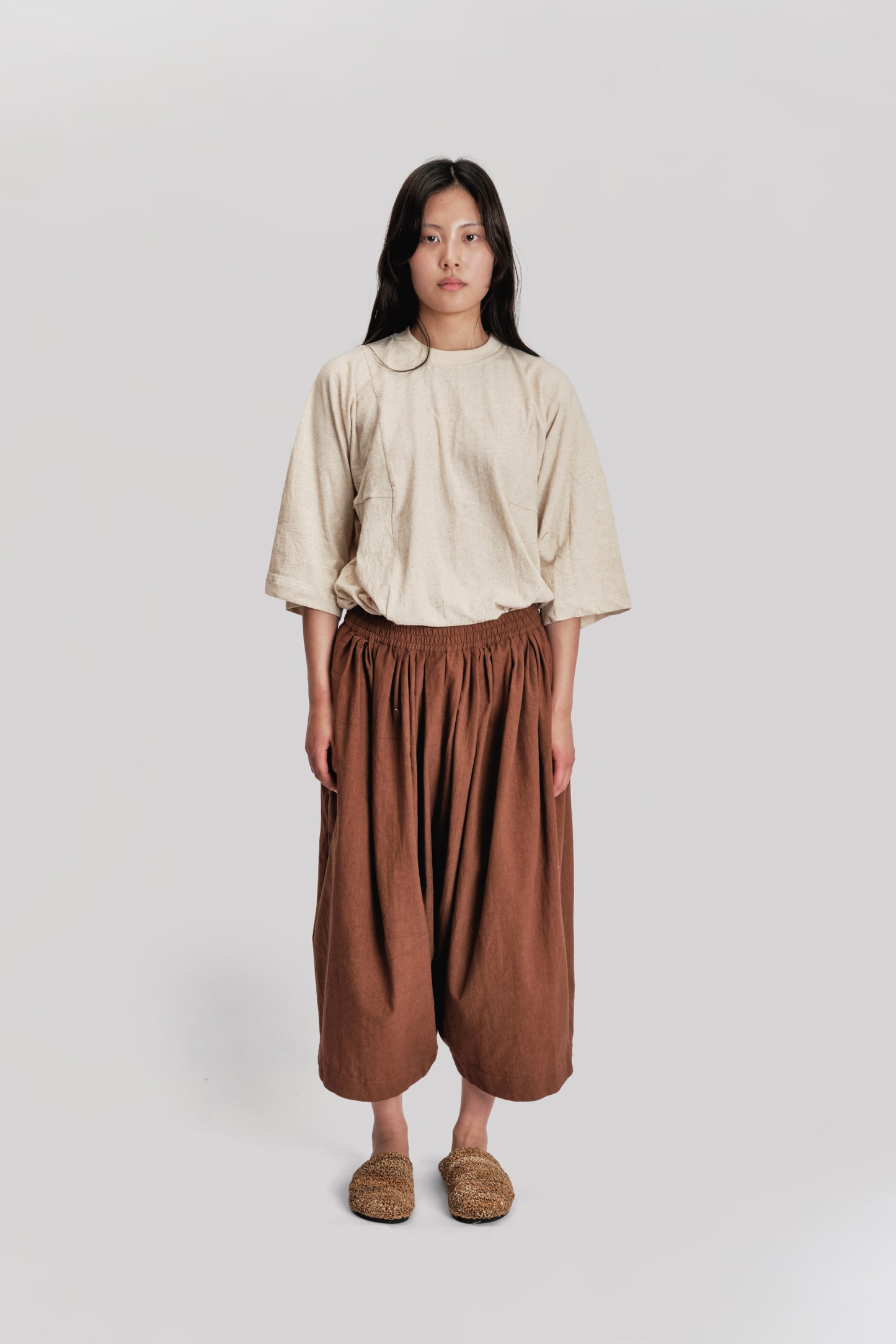 Roly Poly Shorts - Japanese Stonewashed Linen - Brown