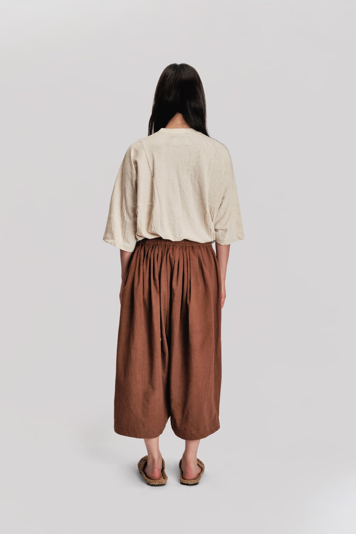 Roly Poly Shorts - Japanese Stonewashed Linen - Brown