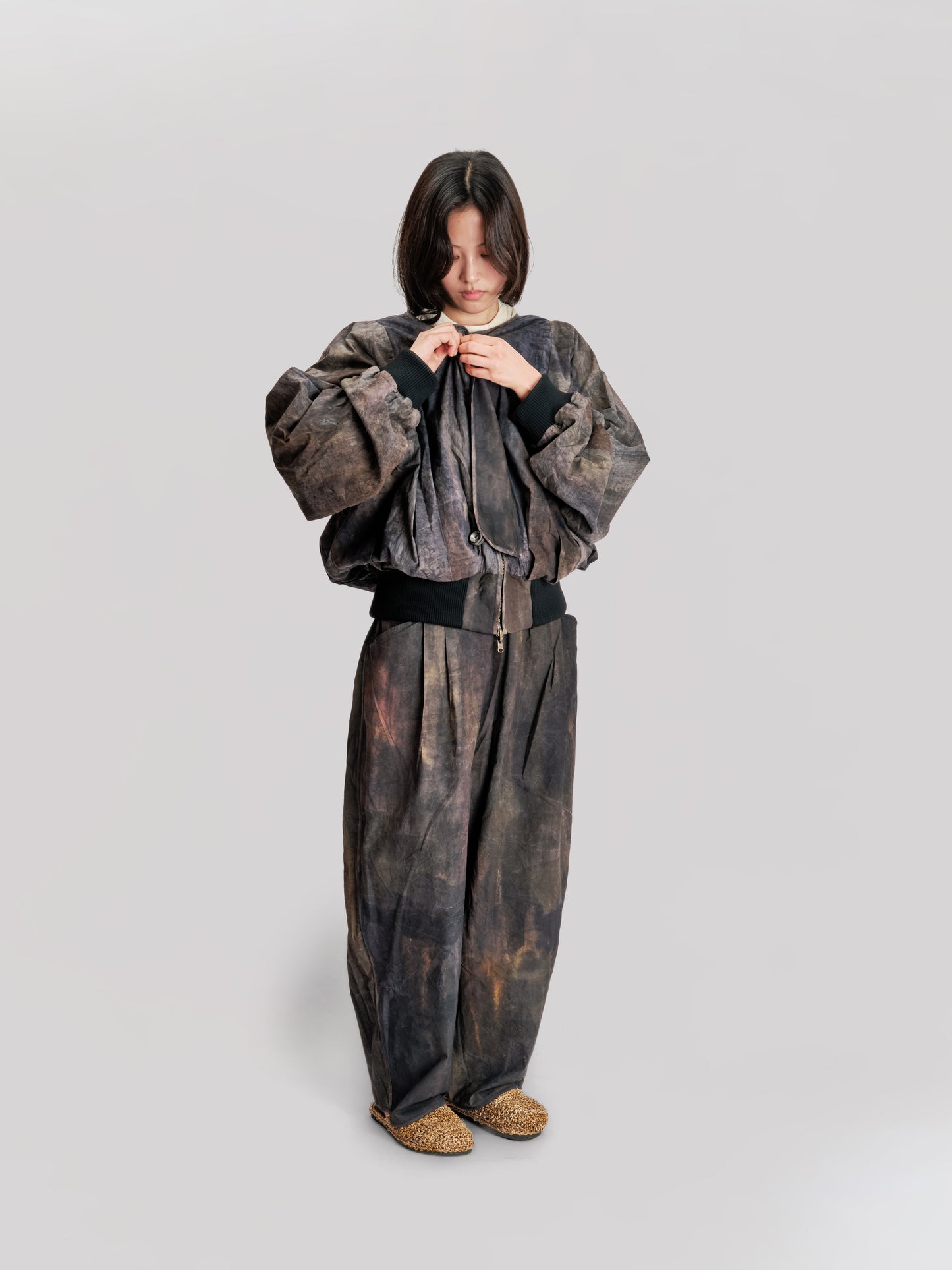 Sailor Pant – Hand Painted Cotton – Dark Monet