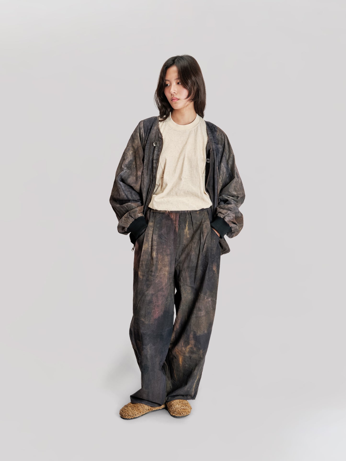 Sailor Pant – Hand Painted Cotton – Dark Monet