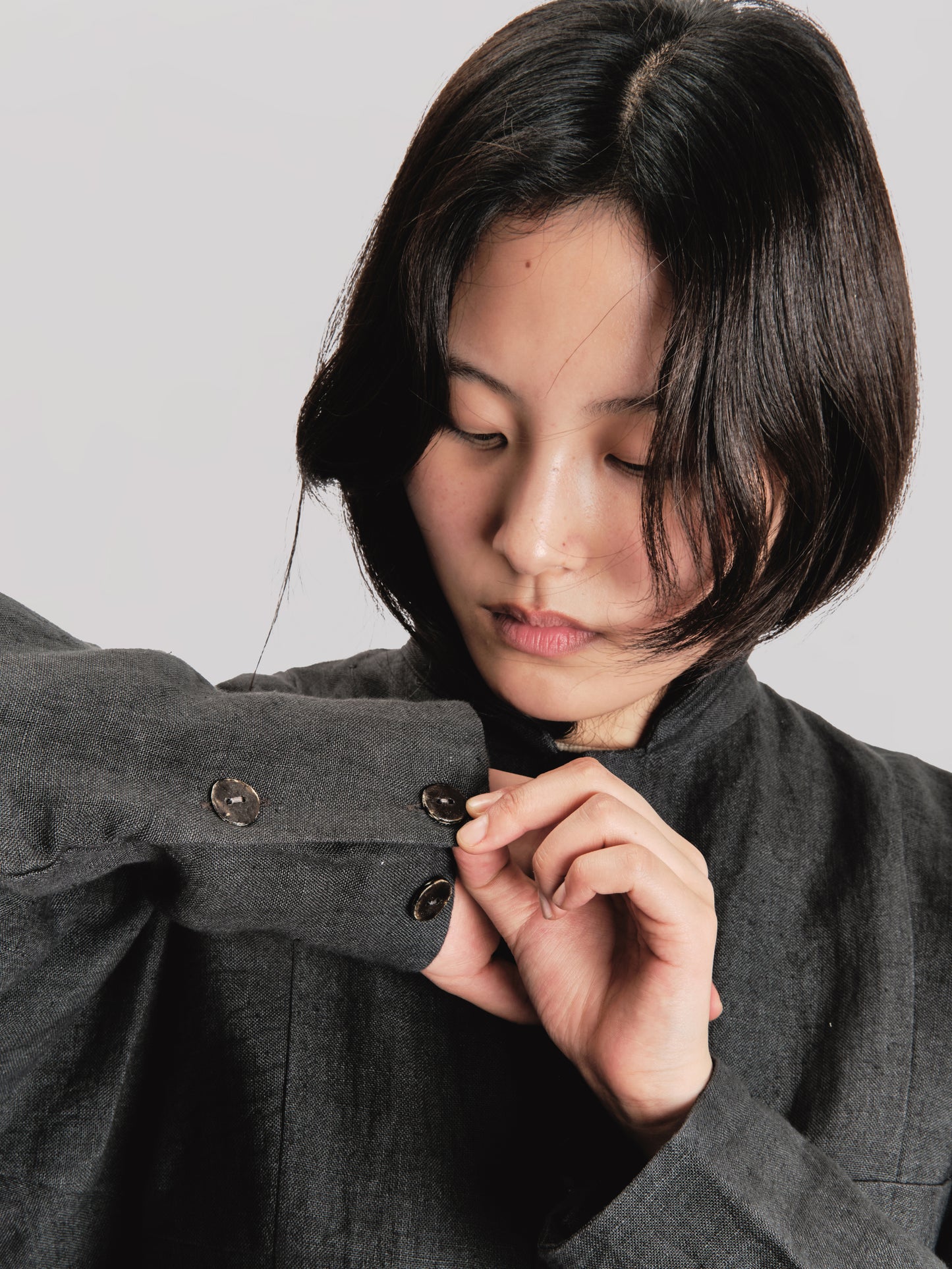 Fisherman Jacket – Japanese Stonewashed Linen – Black